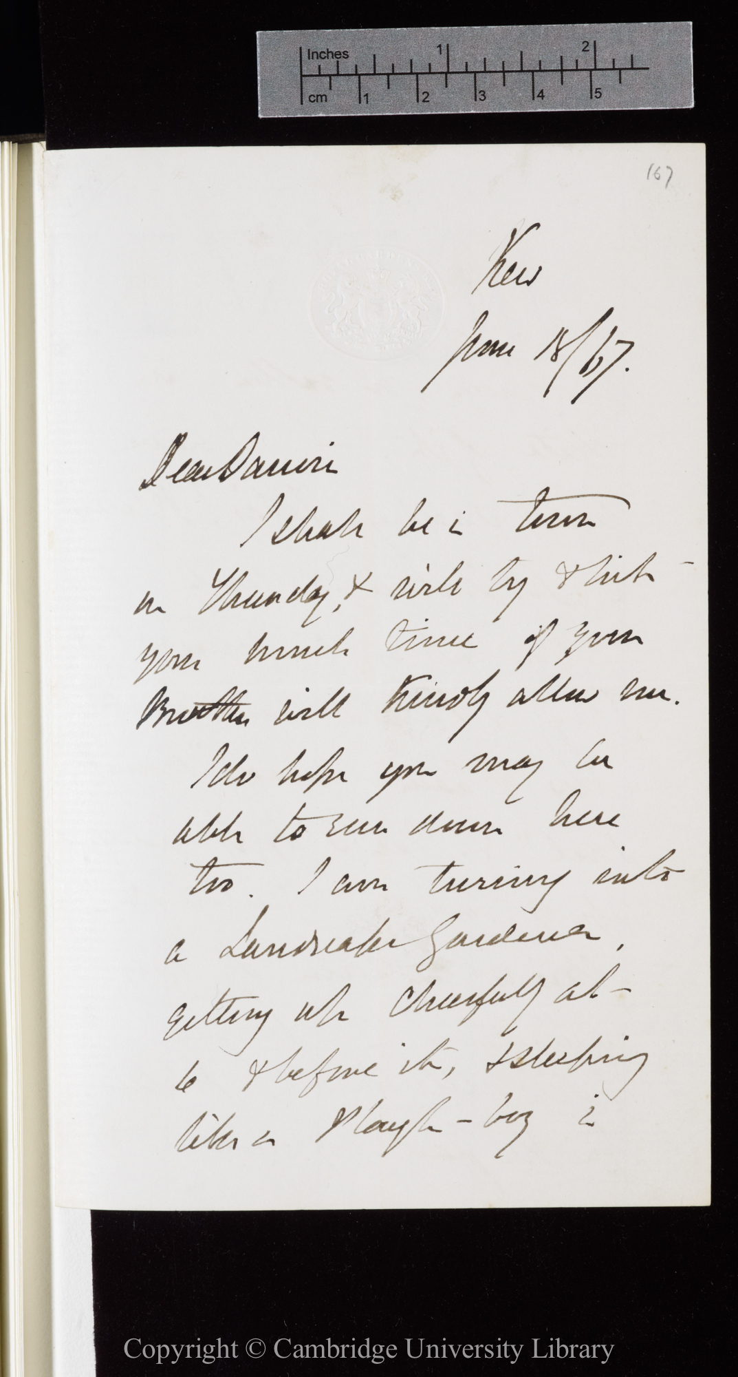 Letter from J. D. Hooker to C. R. Darwin   18 June 1867