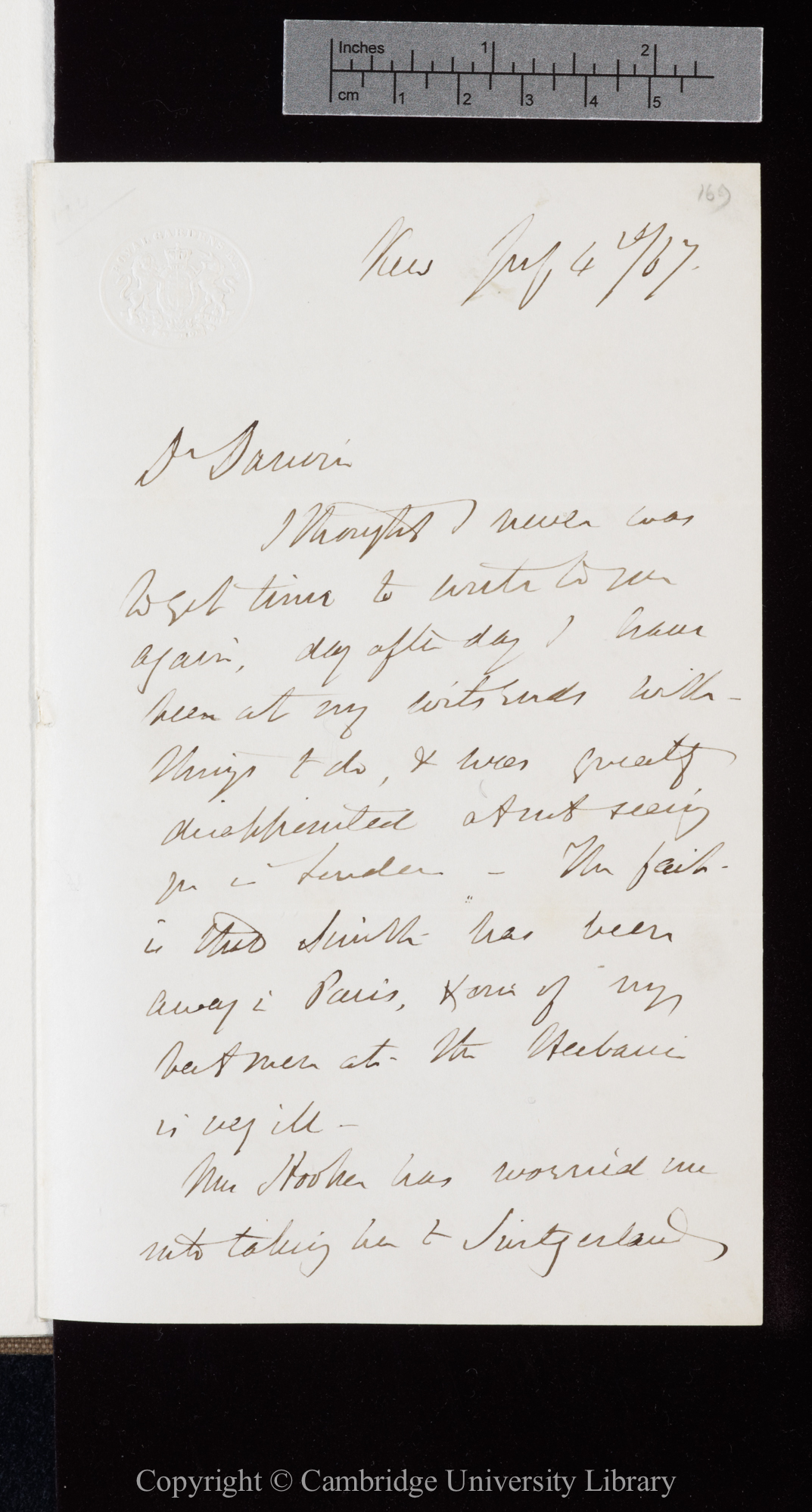 Letter from J. D. Hooker to C. R. Darwin   4 July 1867