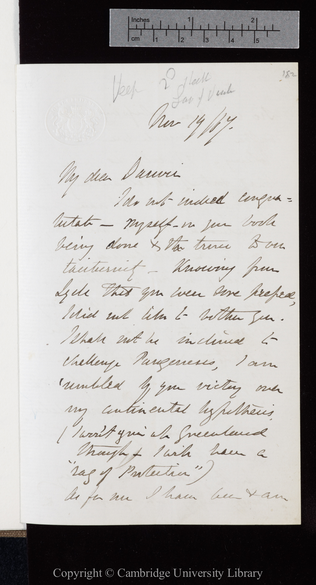 Letter from J. D. Hooker to C. R. Darwin   19 November 1867