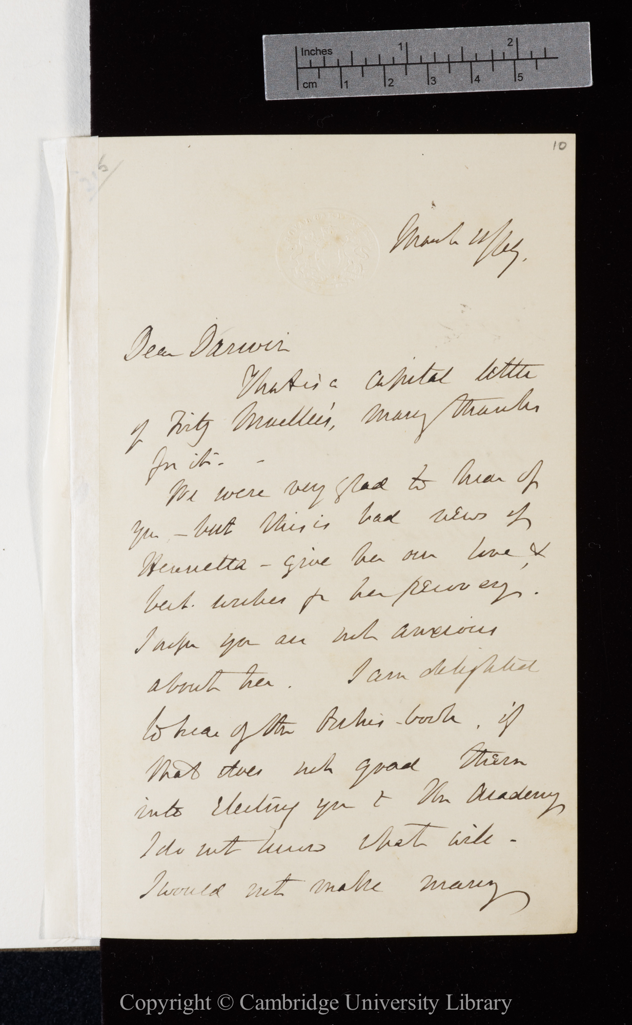 Letter from J. D. Hooker to C. R. Darwin   11 March 1869