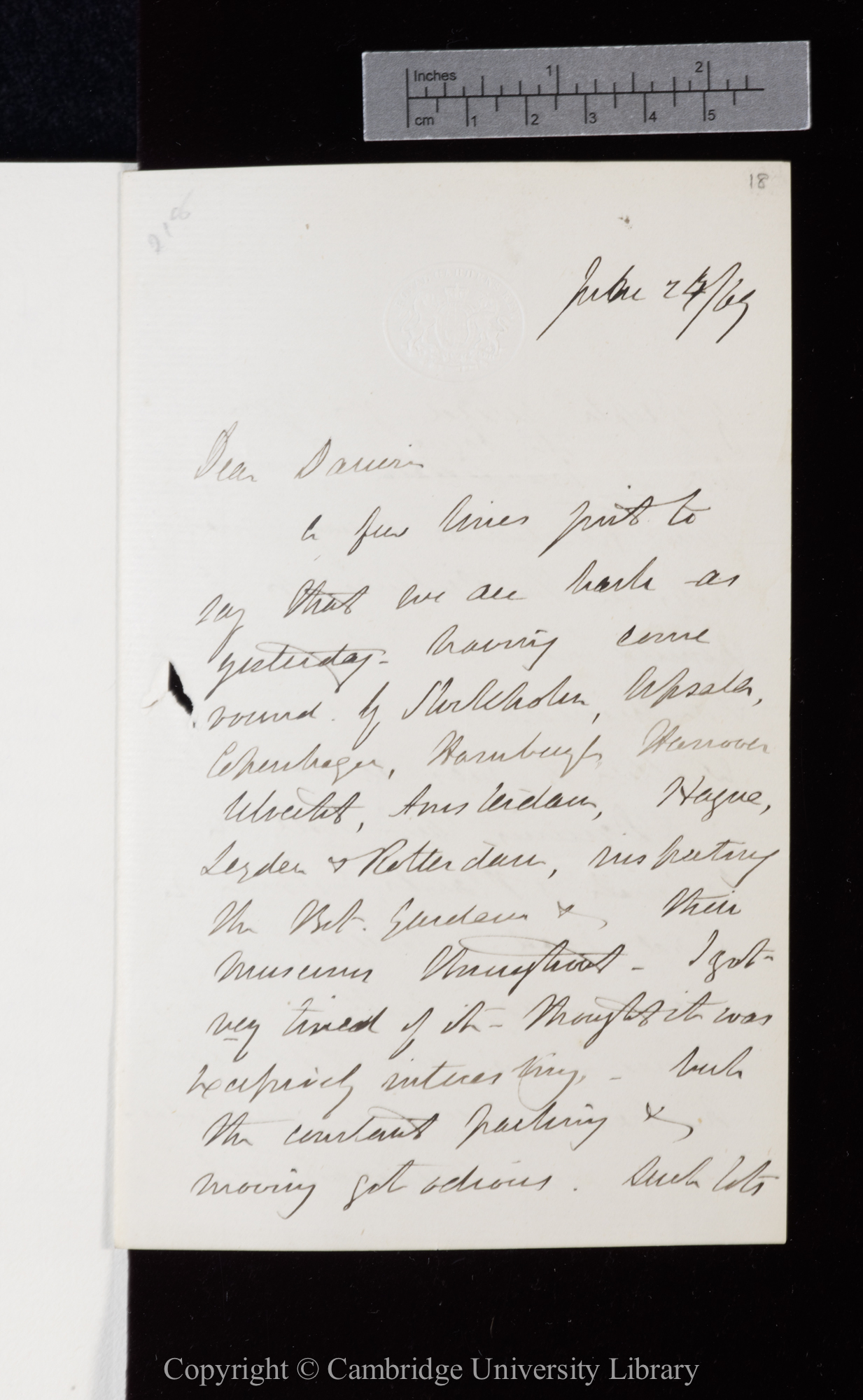 Letter from J. D. Hooker to C. R. Darwin   24 June 1869