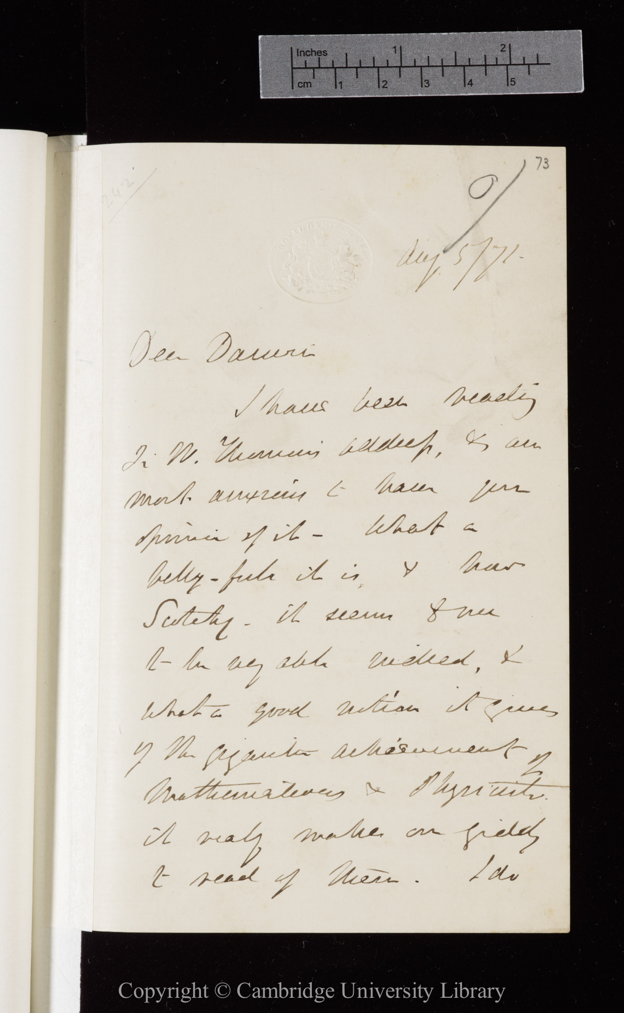 Letter from J. D. Hooker to C. R. Darwin   5 August 1871