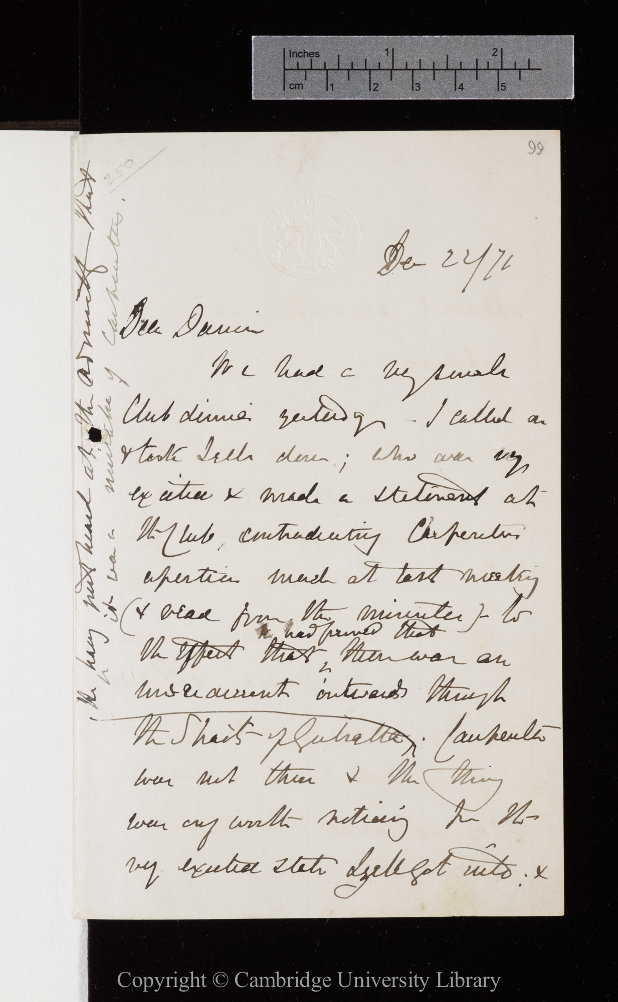 Letter from J. D. Hooker to C. R. Darwin   22 December 1871