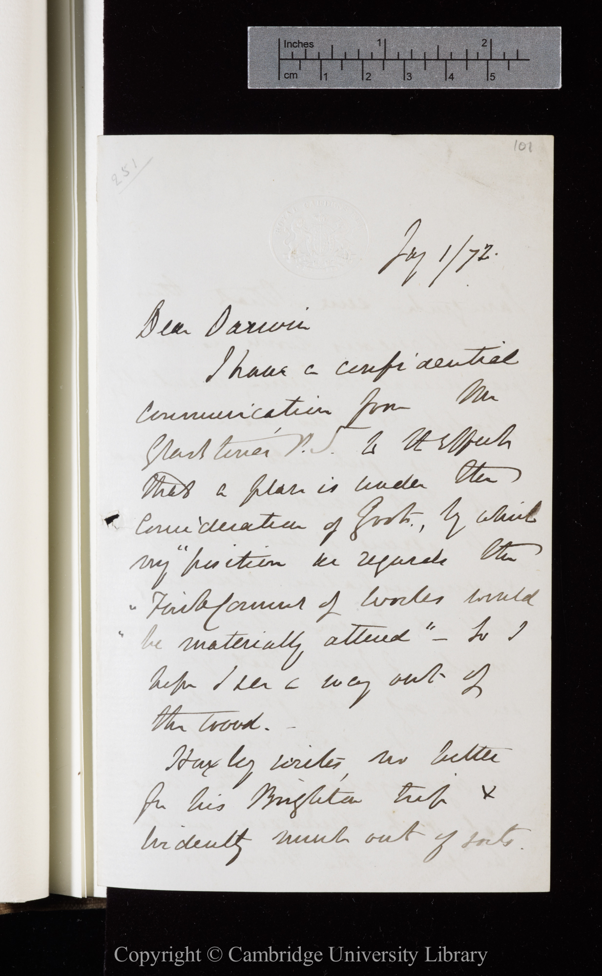 Letter from J. D. Hooker to C. R. Darwin   1 January 1872