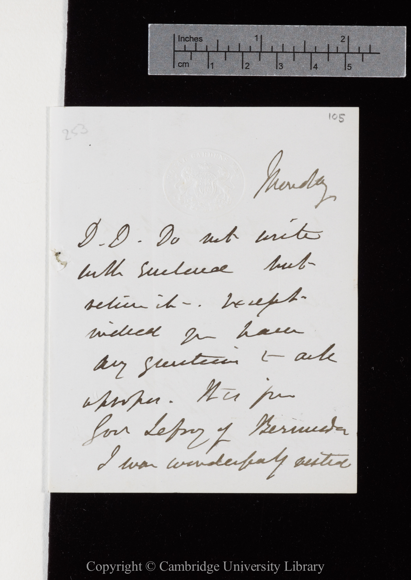 Letter from J. D. Hooker to C. R. Darwin   [5 February 1872?]