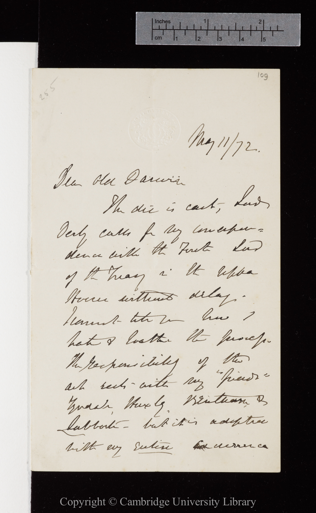 Letter from J. D. Hooker to C. R. Darwin   11 May 1872