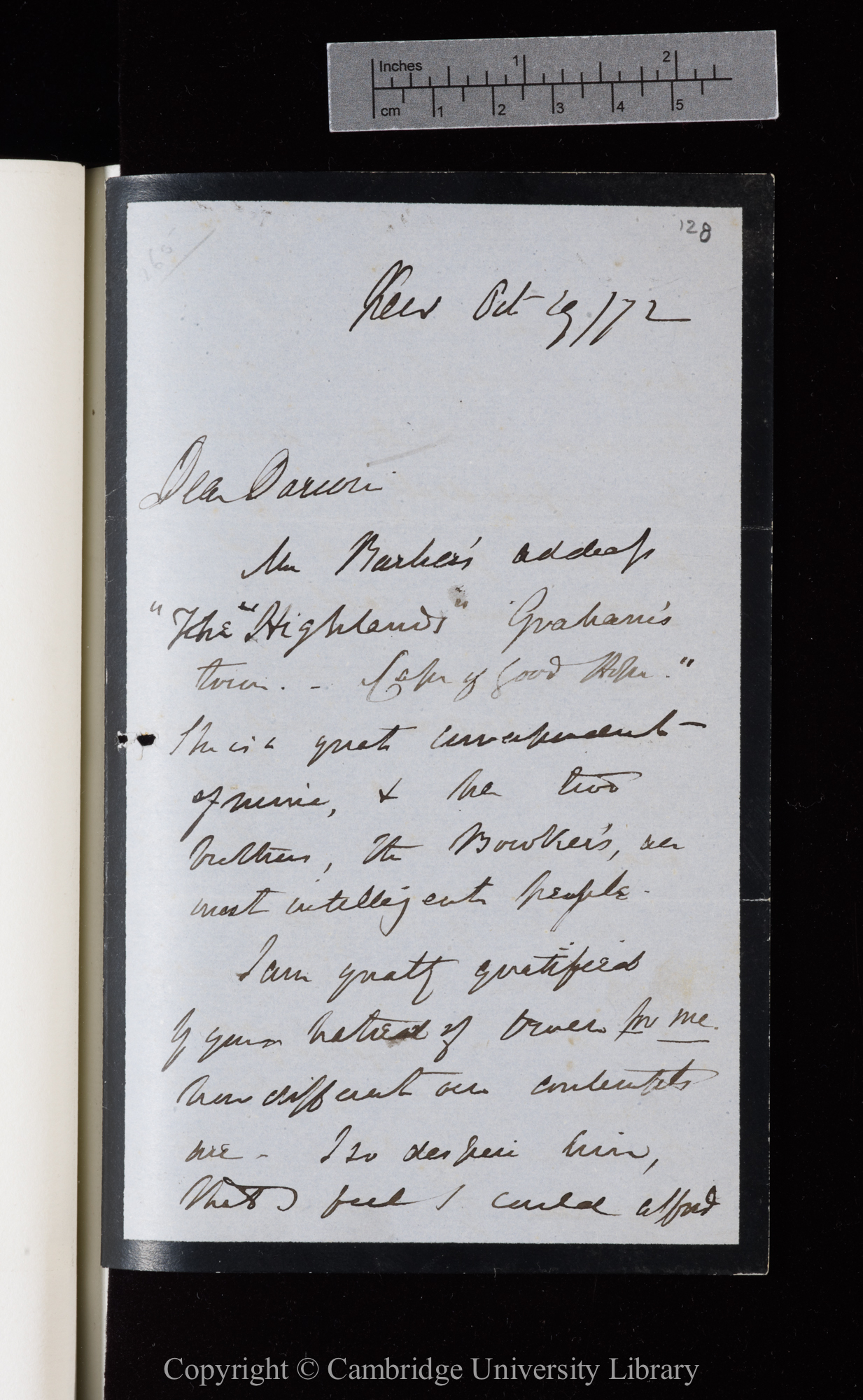 Letter from J. D. Hooker to C. R. Darwin   29 October 1872