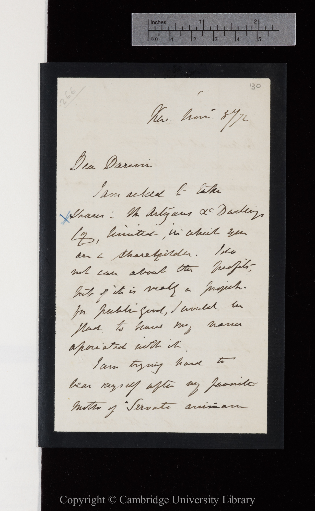 Letter from J. D. Hooker to C. R. Darwin   8 November 1872