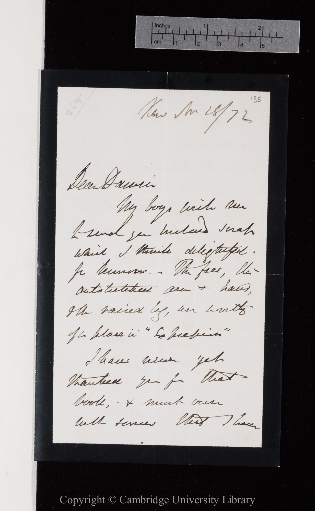 Letter from J. D. Hooker to C. R. Darwin   28 November 1872