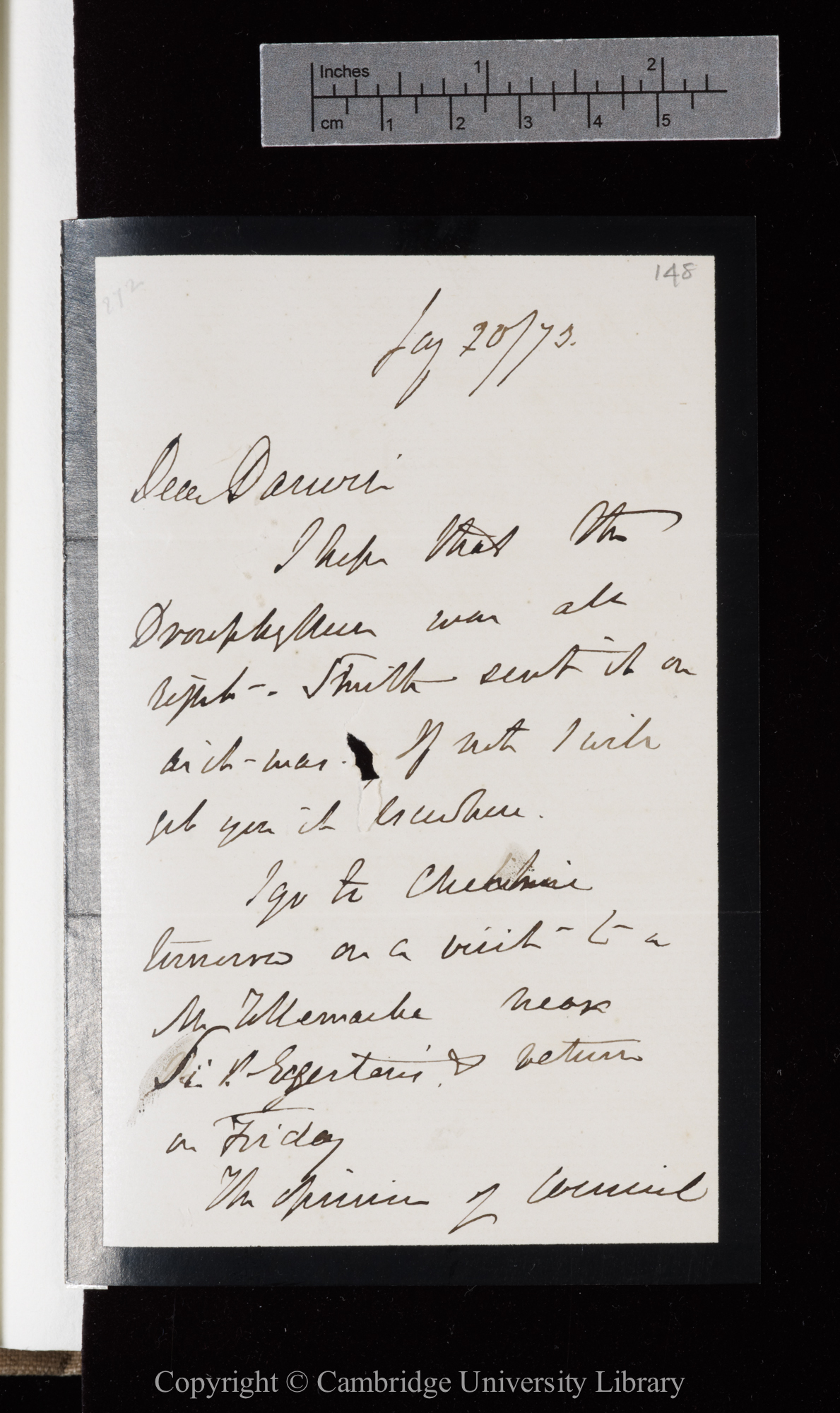 Letter from J. D. Hooker to C. R. Darwin   20 January 1873