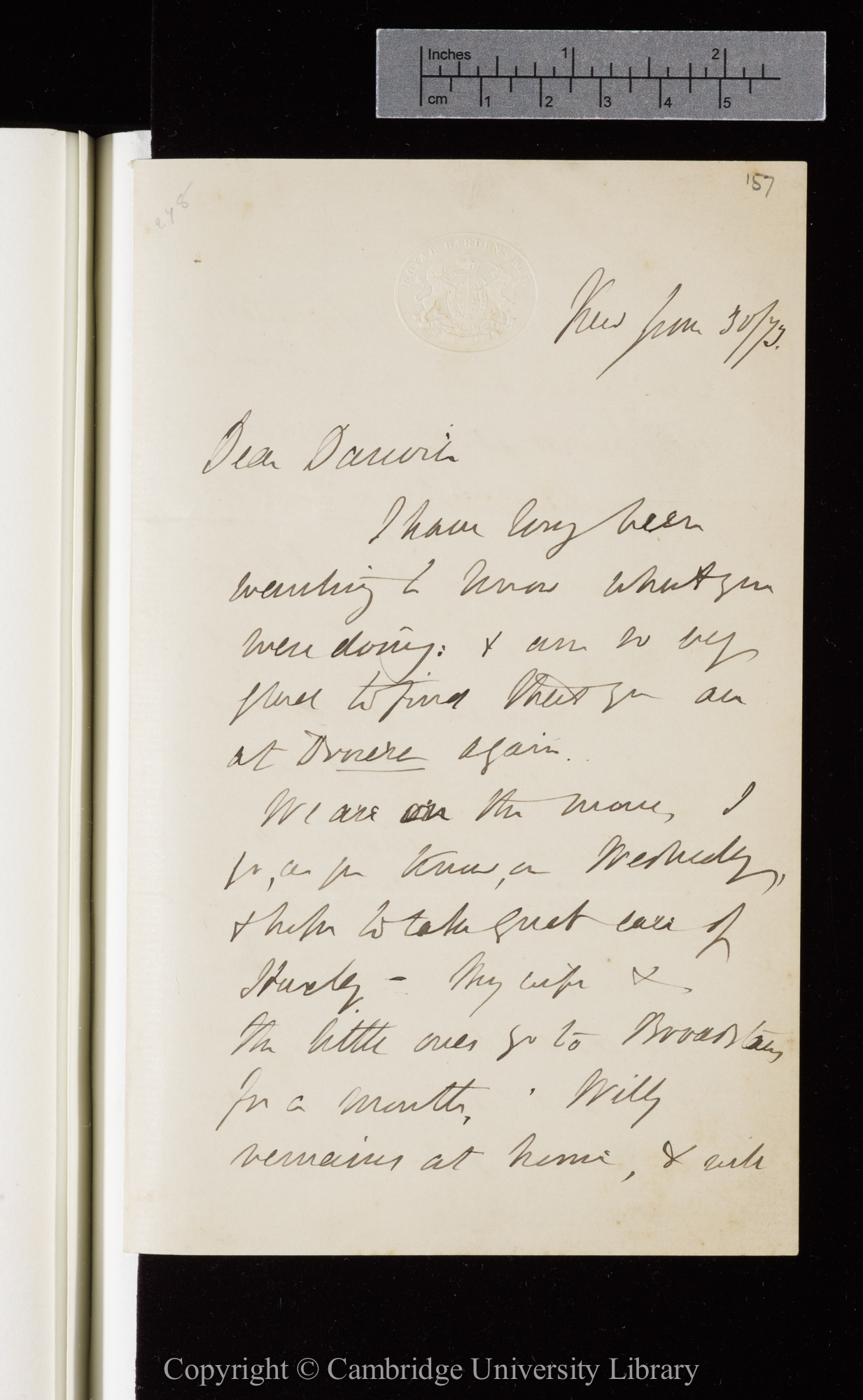 Letter from J. D. Hooker to C. R. Darwin   30 June 1873