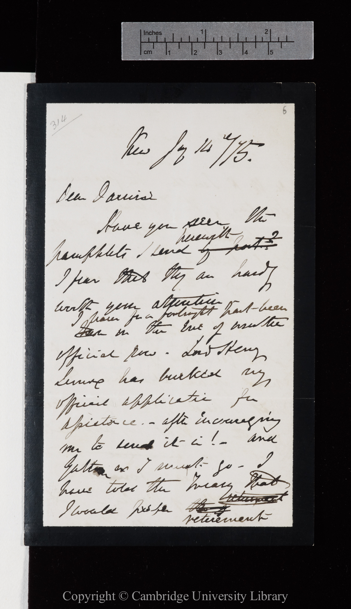 Letter from J. D. Hooker to C. R. Darwin   14 January 1875