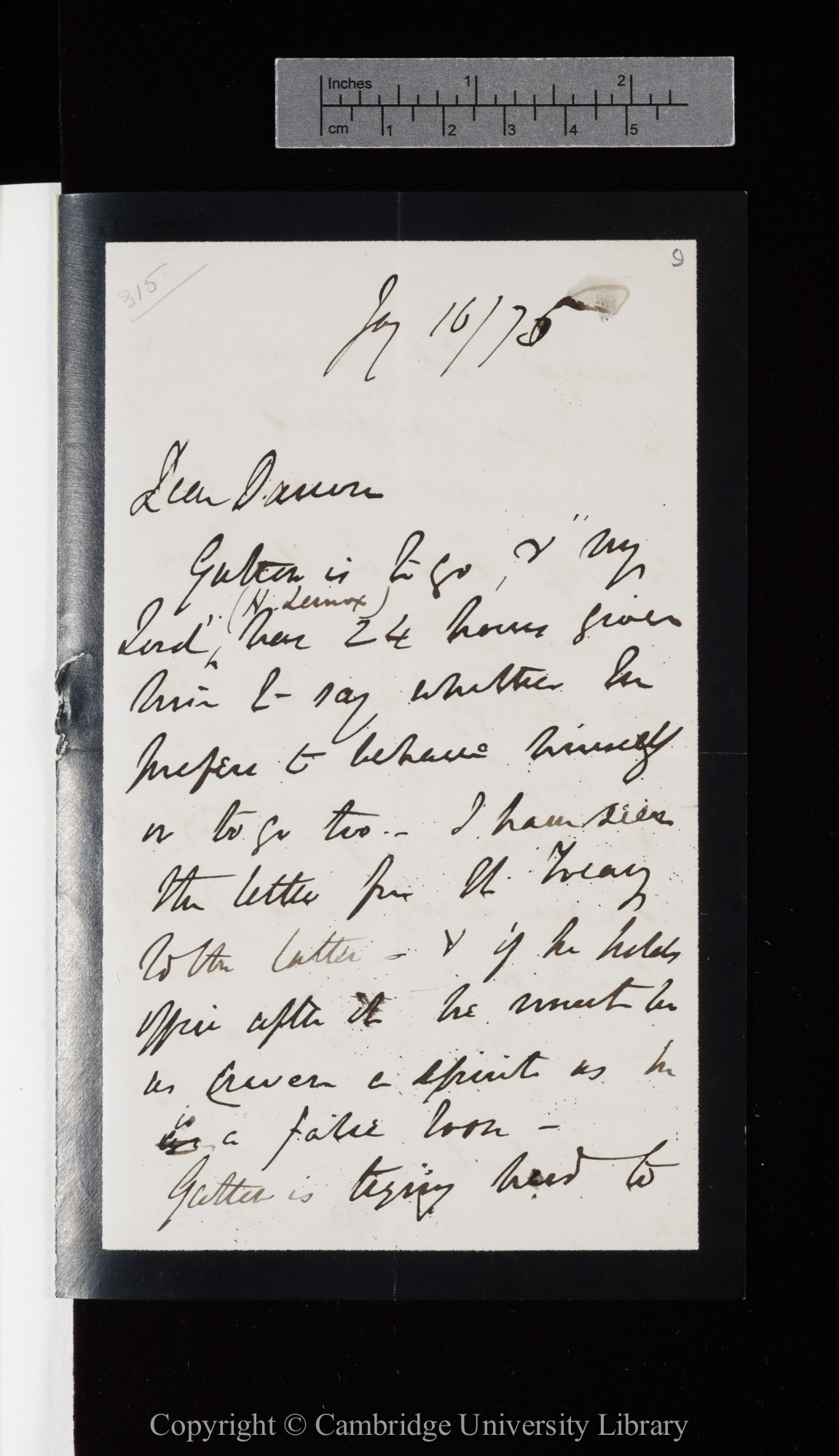 Letter from J. D. Hooker to C. R. Darwin   16 January 1875