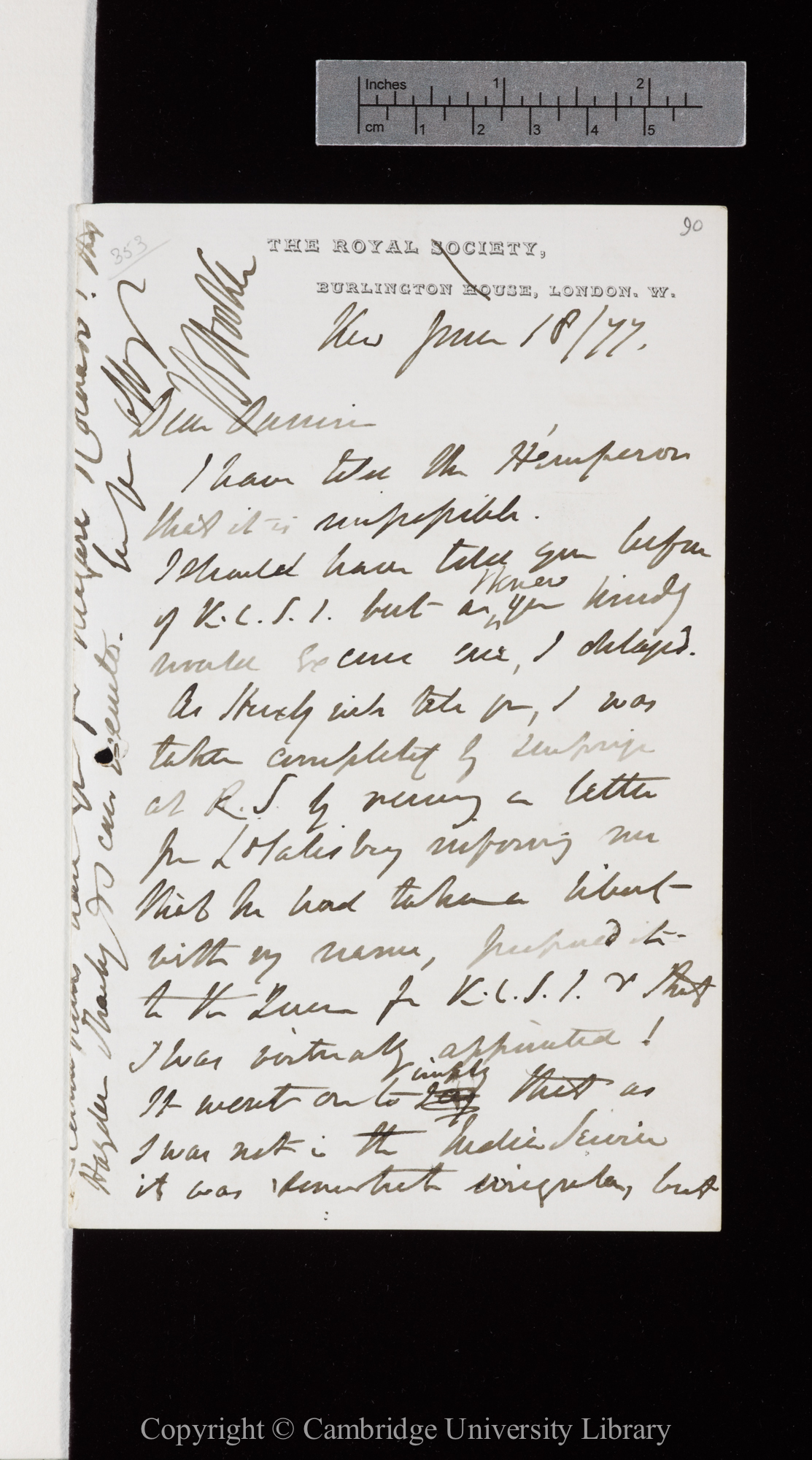 Letter from J. D. Hooker to C. R. Darwin   18 June 1877