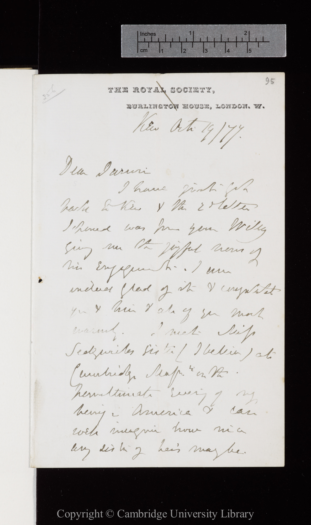 Letter from J. D. Hooker to C. R. Darwin   19 October 1877