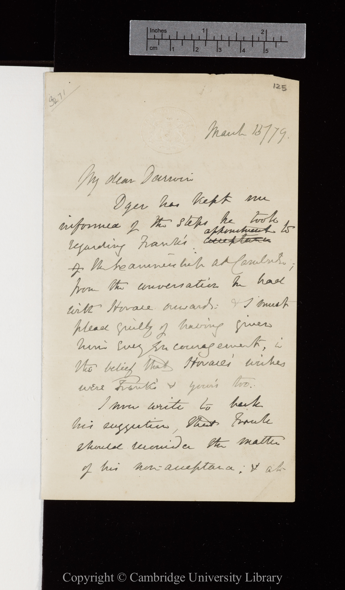 Letter from J. D. Hooker to C. R. Darwin   13 March 1879