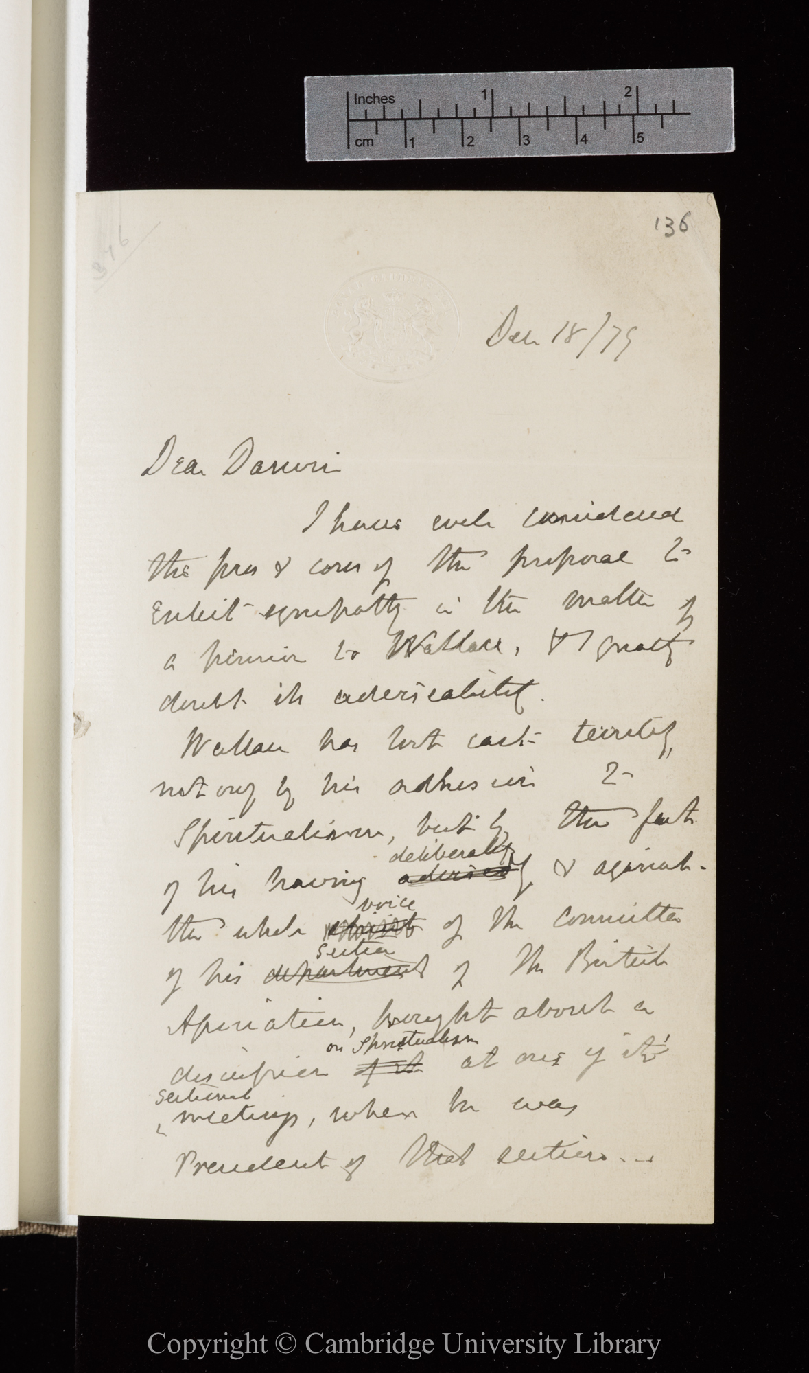 Letter from J. D. Hooker to C. R. Darwin   18 December 1879