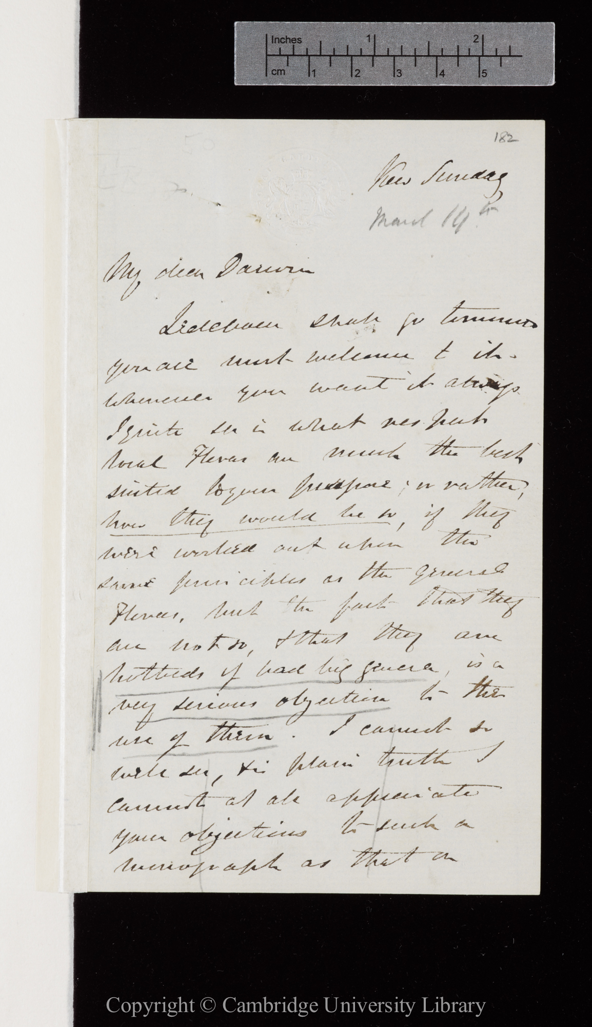 Letter from J. D. Hooker to C. R. Darwin   [14 March 1858]