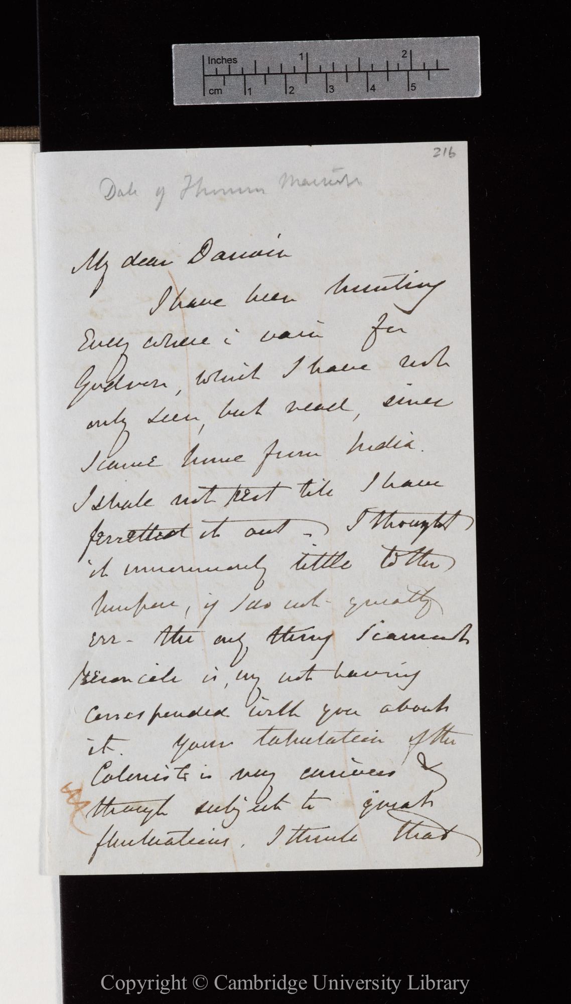 Letter from J. D. Hooker to C. R. Darwin   [before 7 March 1855]