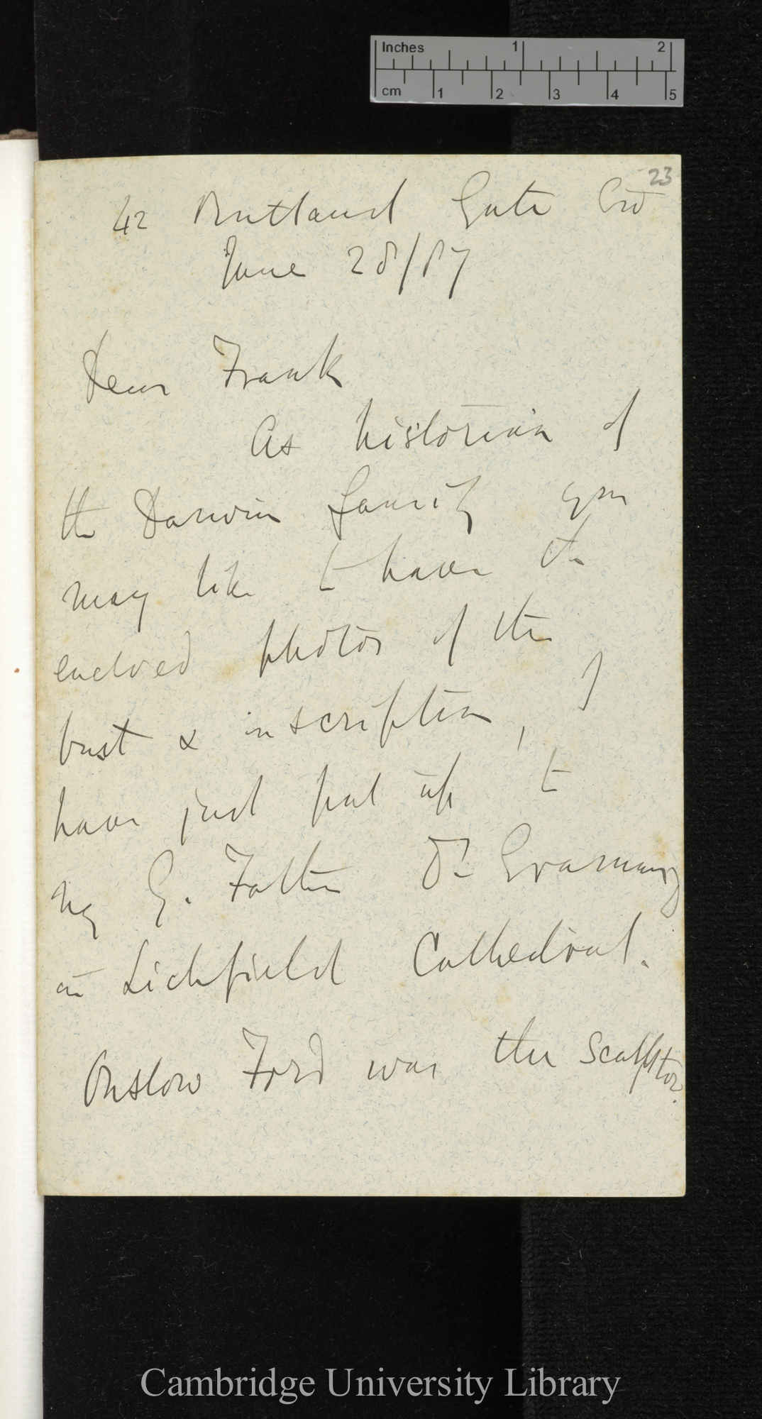 Francis Galton to Sir Francis Darwin