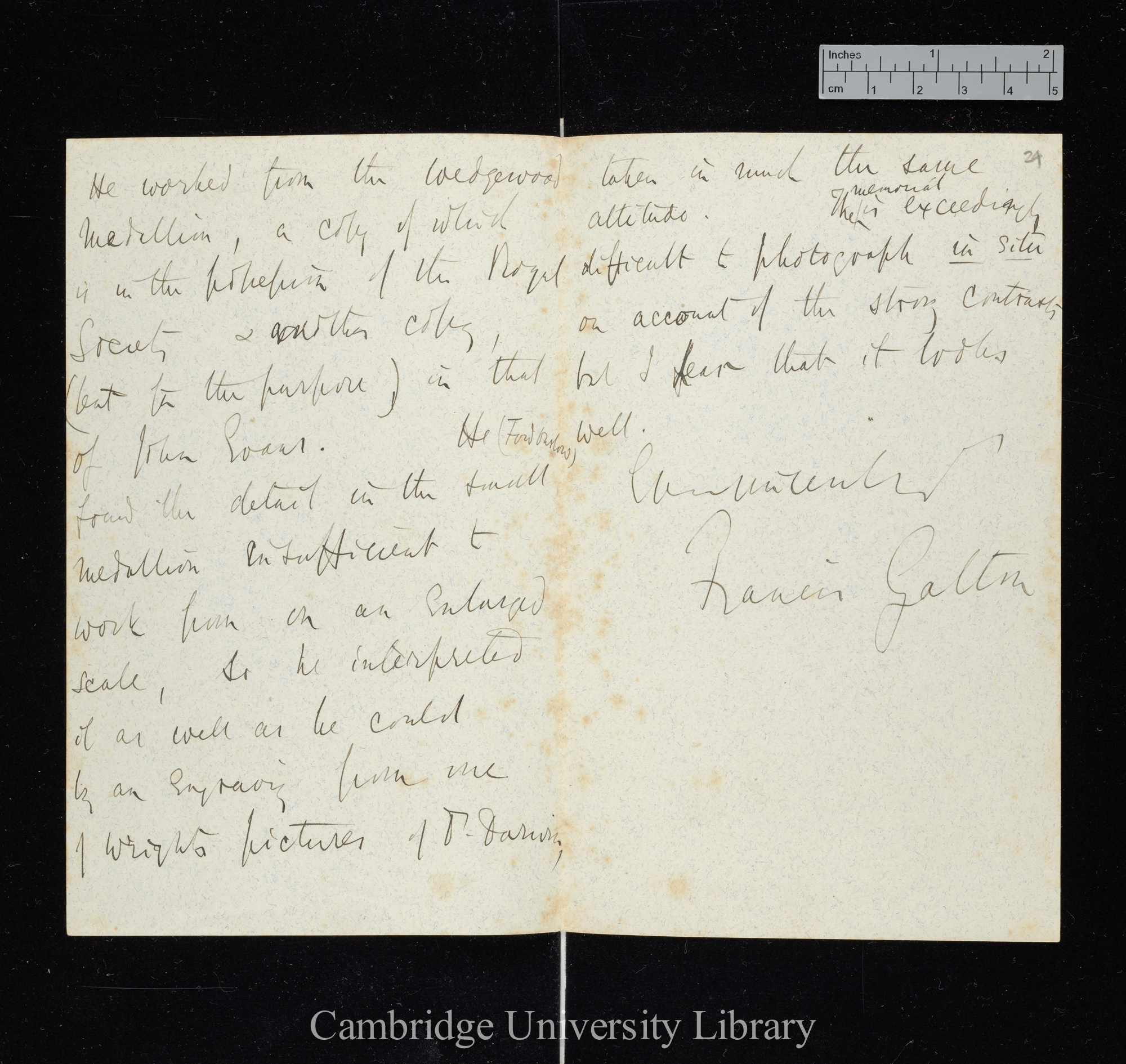 Francis Galton to Sir Francis Darwin