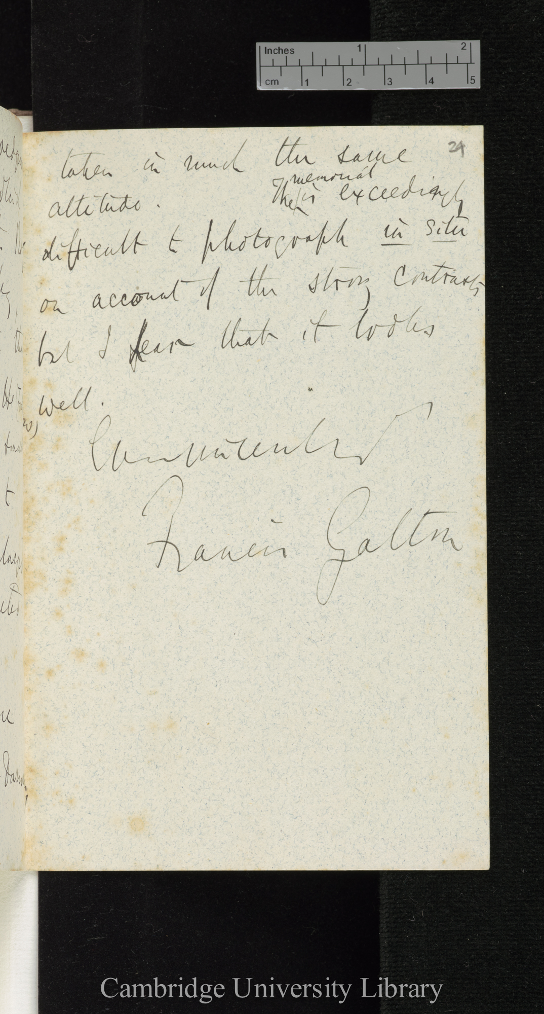 Francis Galton to Sir Francis Darwin