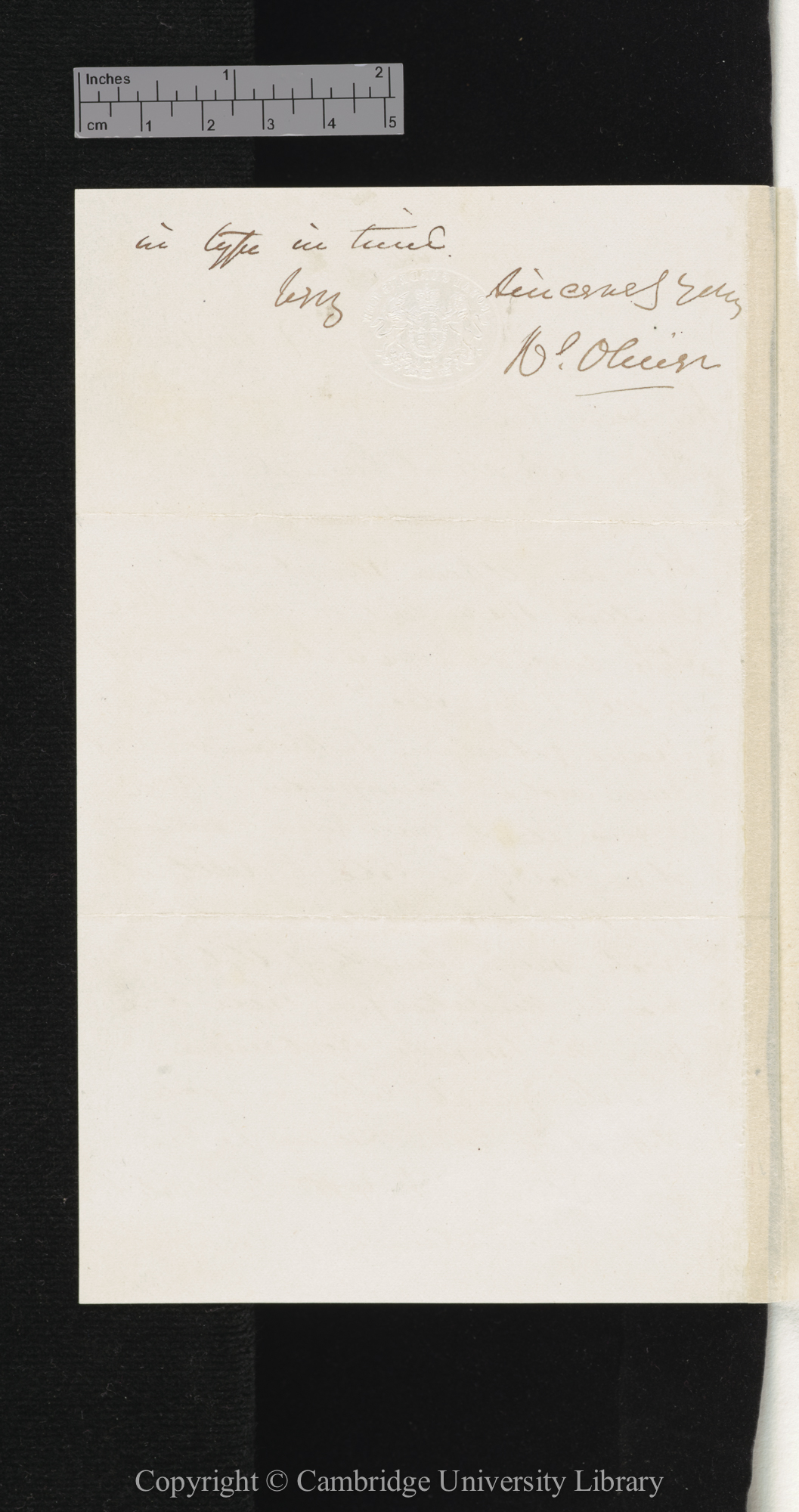 Daniel Oliver to Charles Robert Darwin