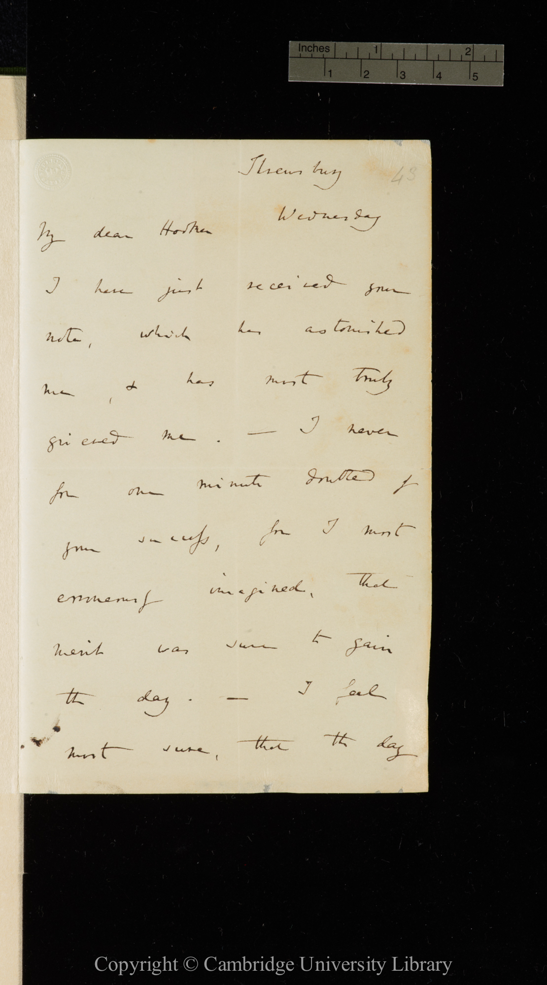 Letter from C. R. Darwin to J. D. Hooker   [8 October 1845]