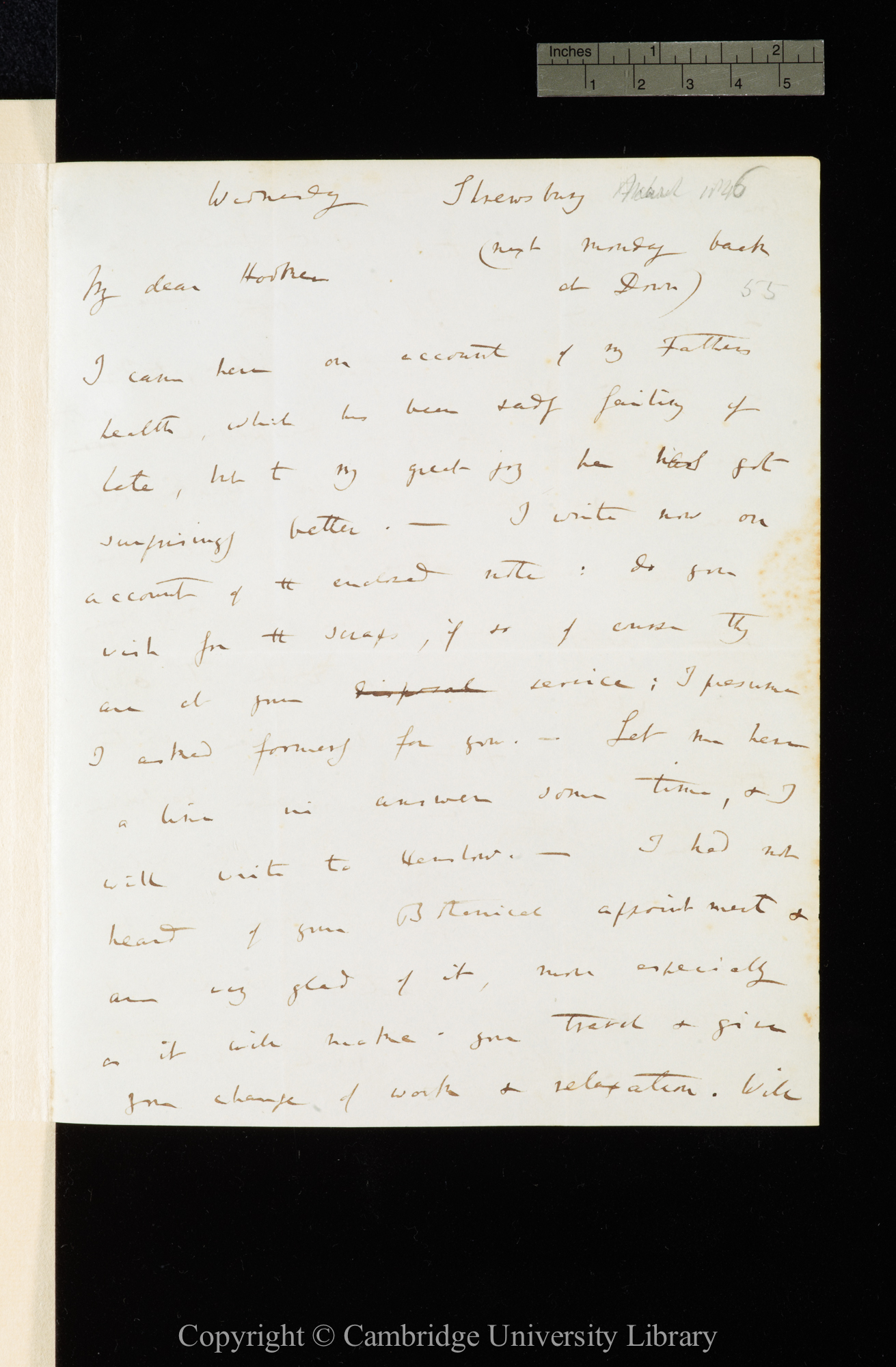 Letter from C. R. Darwin to J. D. Hooker   [25 February 1846]