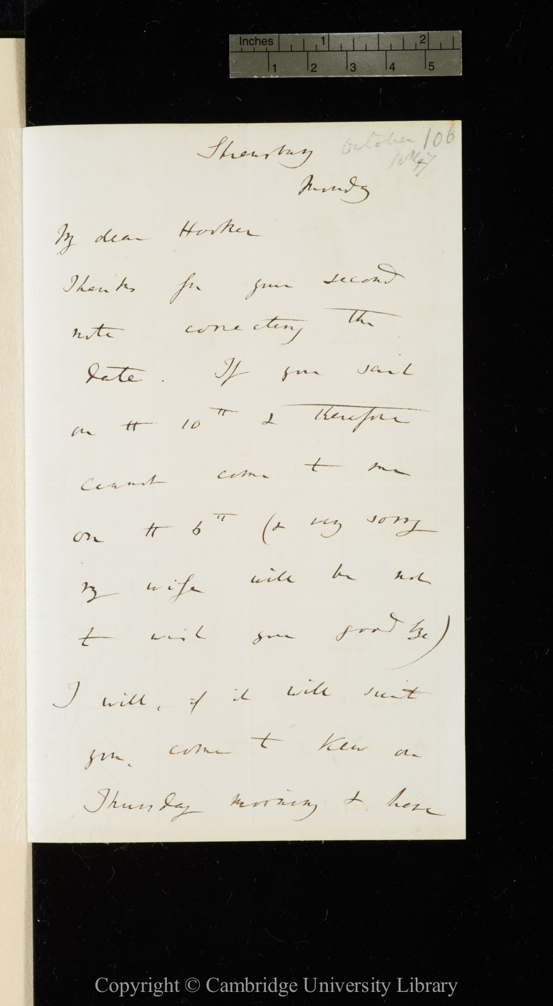 Letter from C. R. Darwin to J. D. Hooker   [25 October 1847]