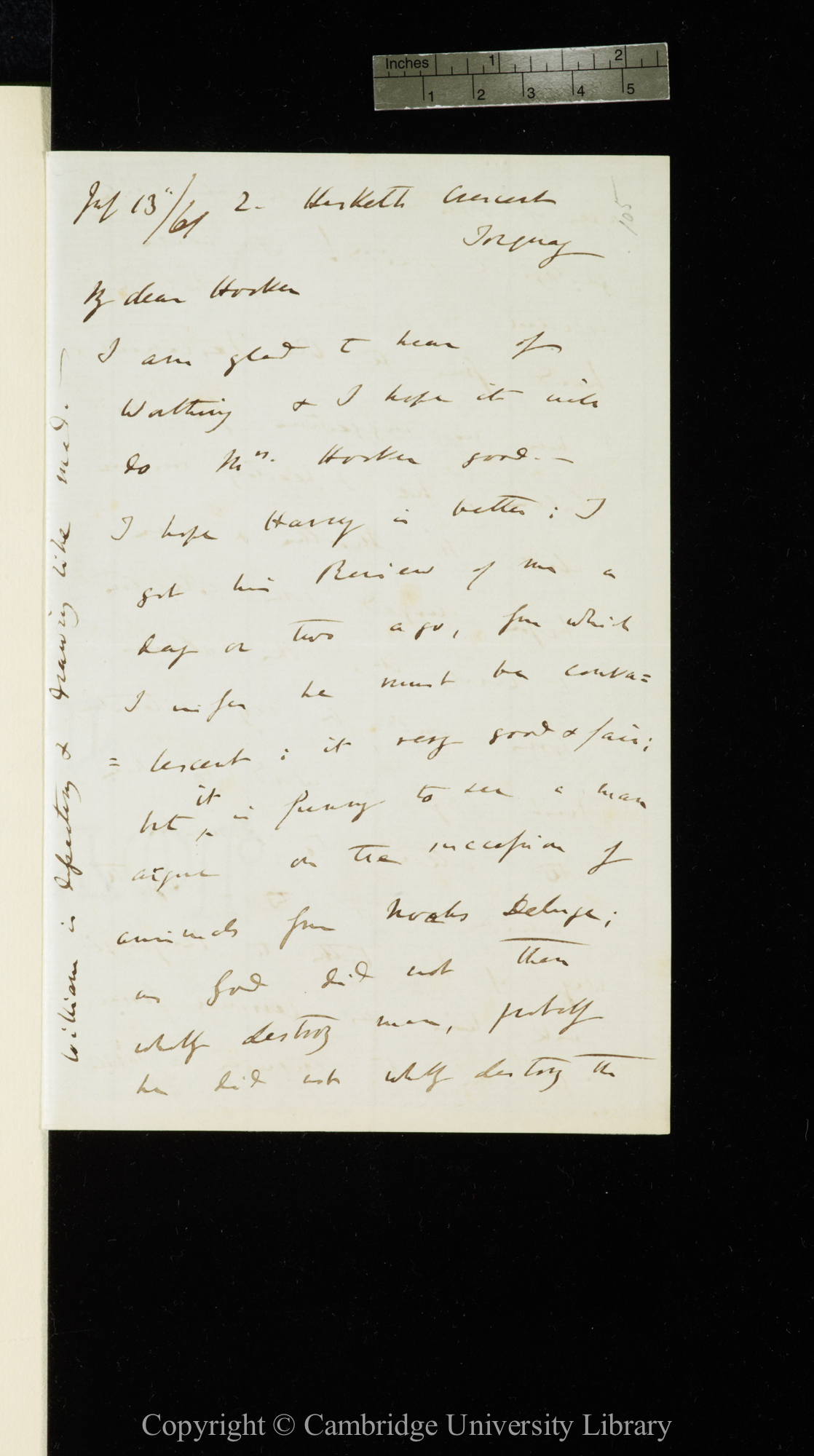 Letter from C. R. Darwin to J. D. Hooker   13 July [1861]
