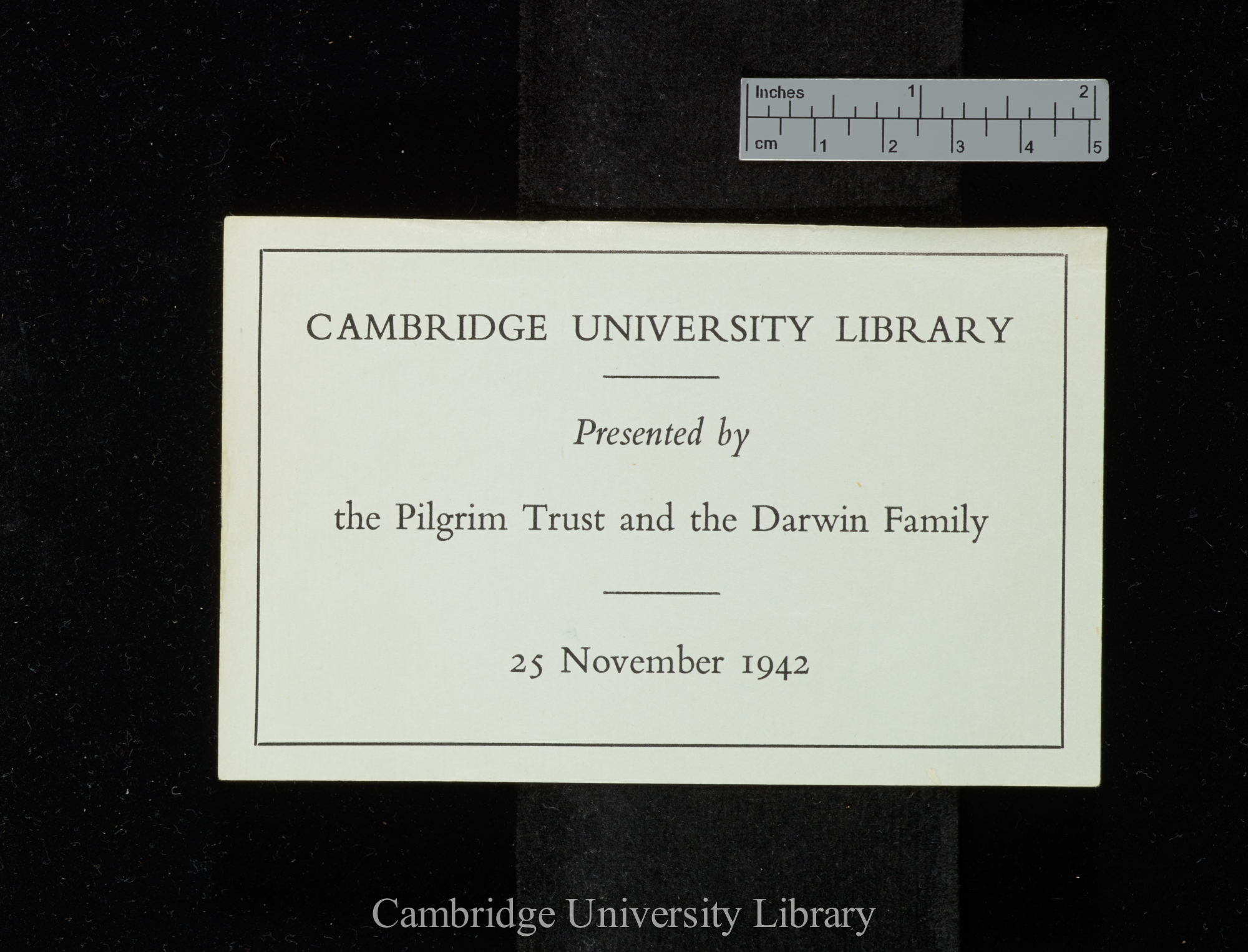 1942 Presentation Bookplate