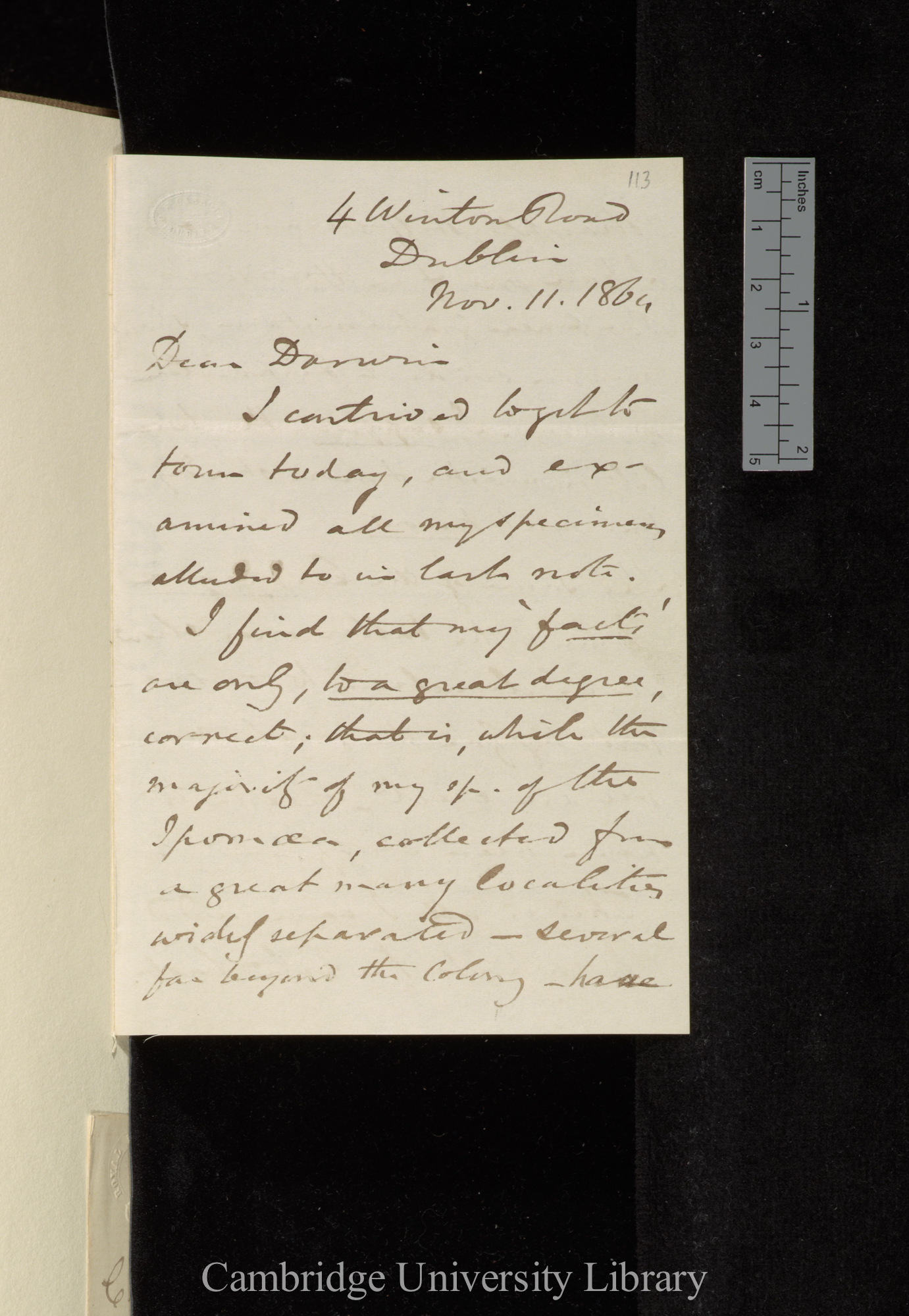 William Henry Harvey to Charles Robert Darwin