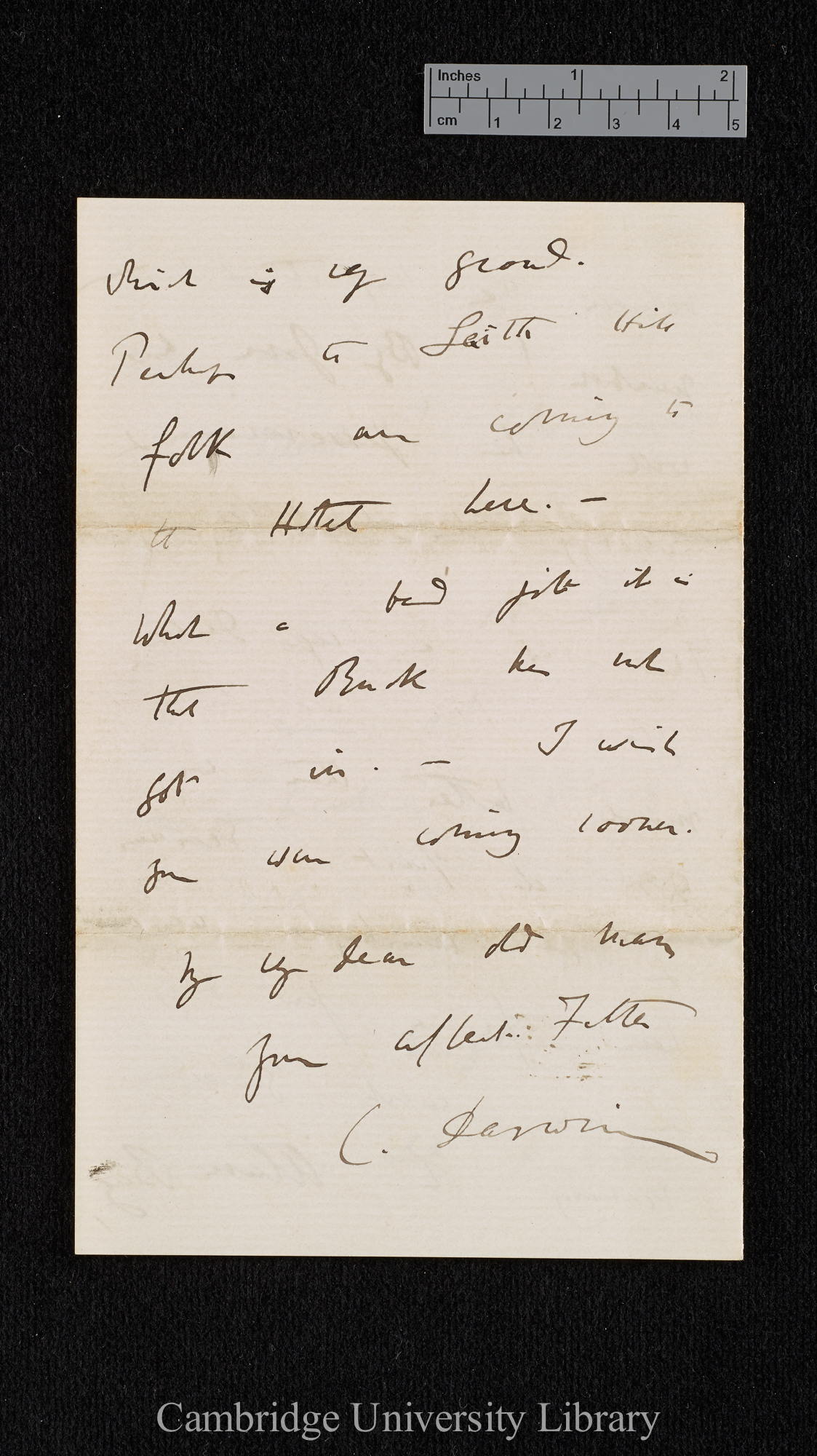 Charles Robert Darwin to Sir Horace Darwin