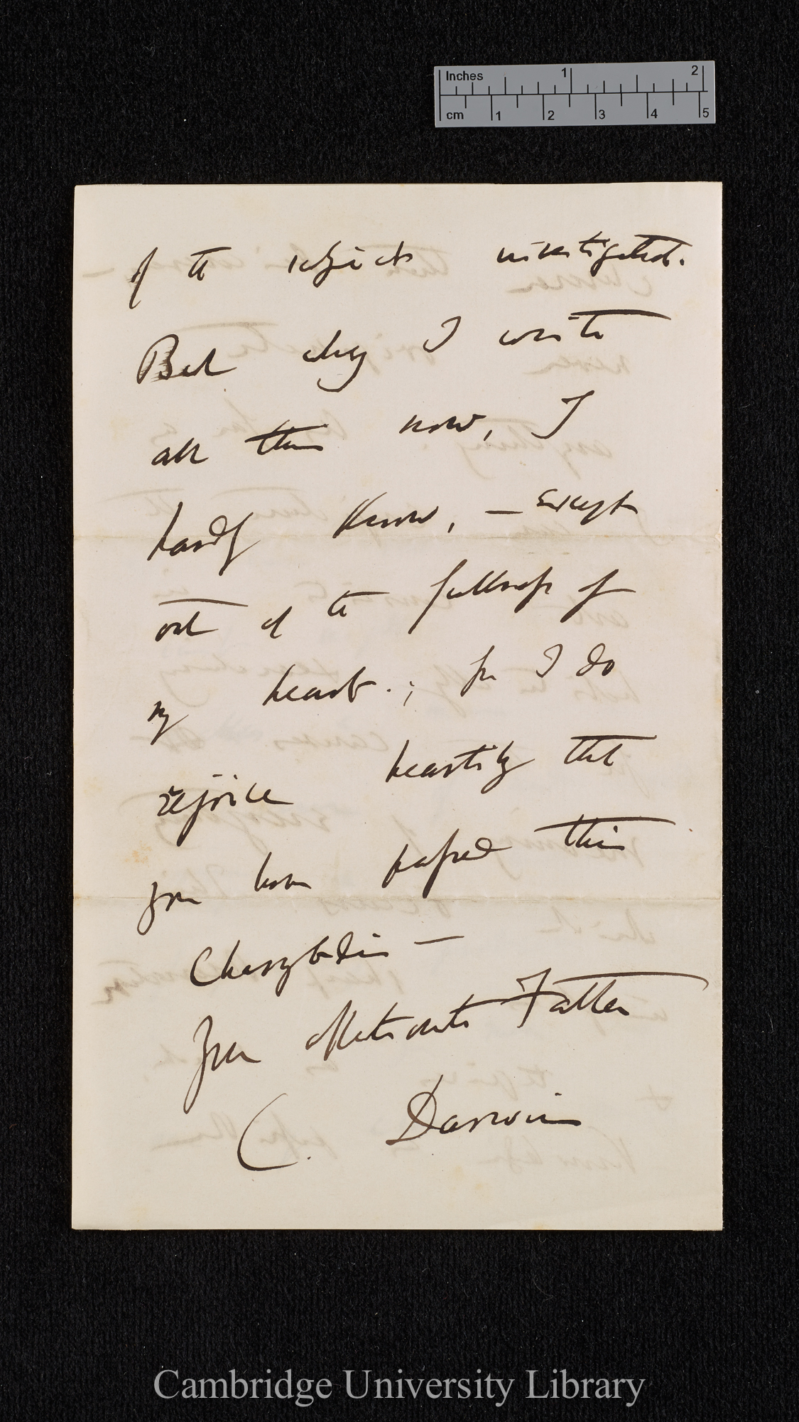 Charles Robert Darwin to Sir Horace Darwin