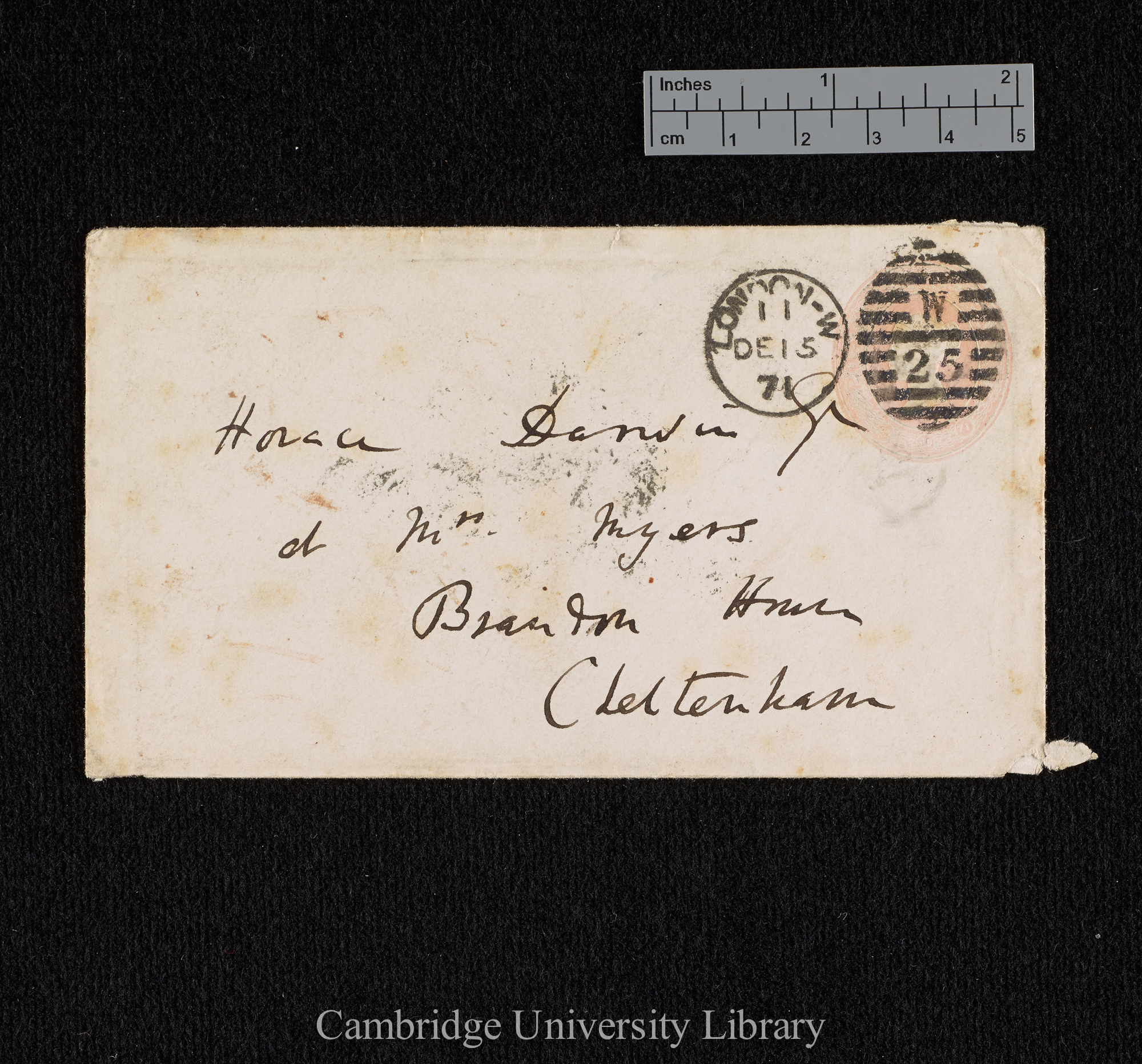 Charles Robert Darwin to Sir Horace Darwin [envelope]