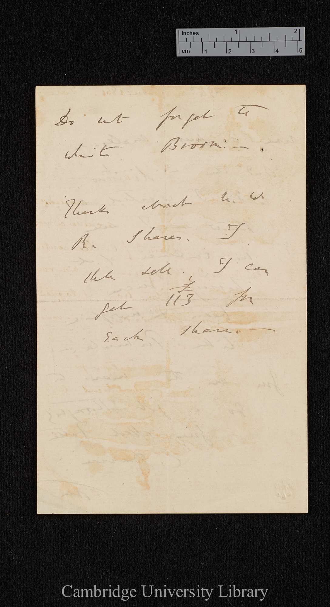 Charles Robert Darwin to William Erasmus Darwin