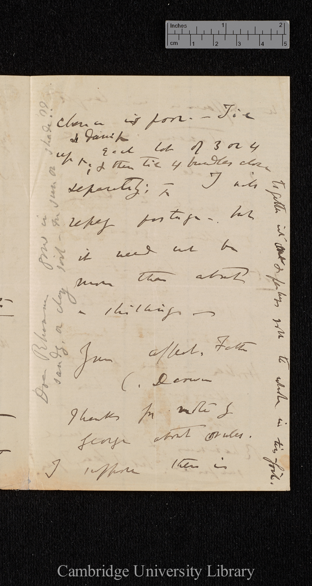 Charles Robert Darwin to William Erasmus Darwin