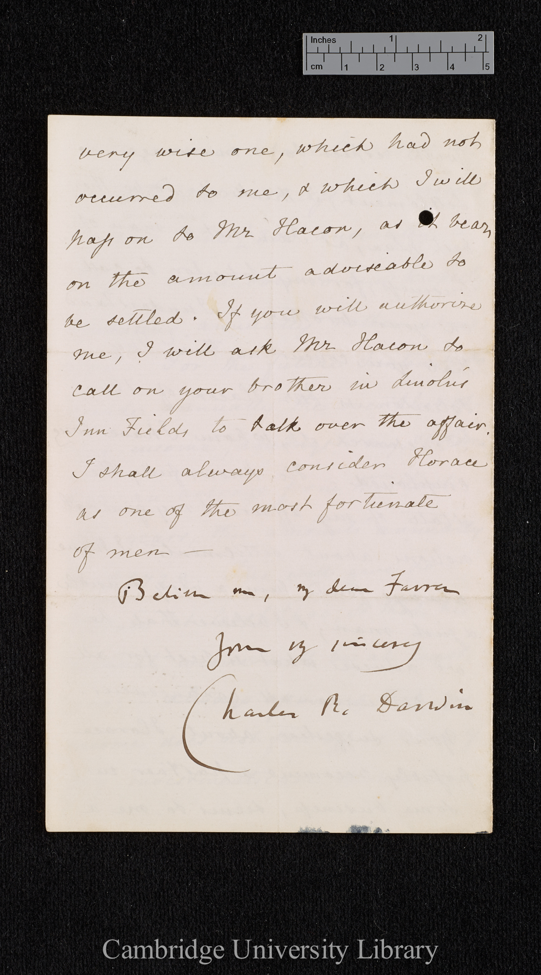 Charles Robert Darwin to Thomas Henry Farrer