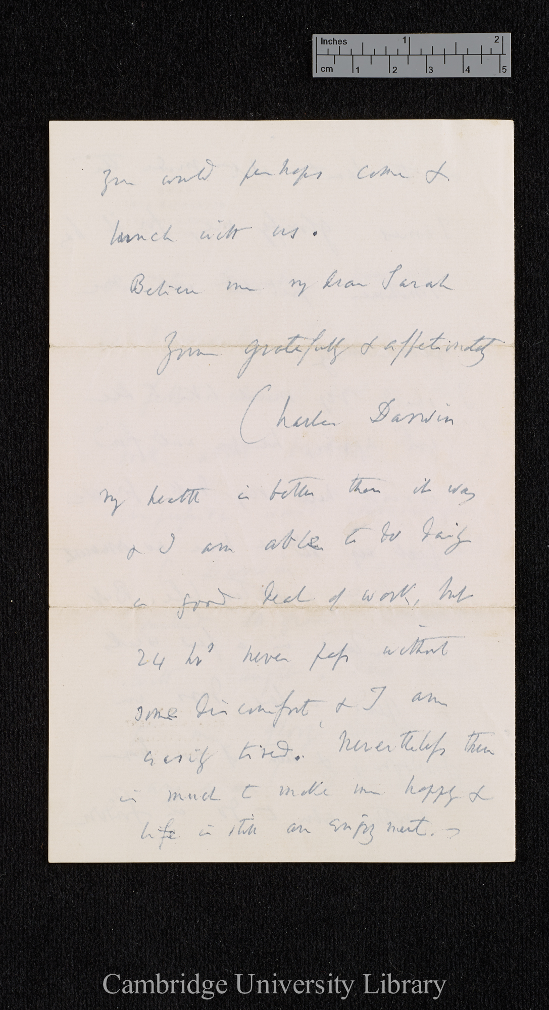 Charles Robert Darwin to Haliburton S H once Williams née Owen