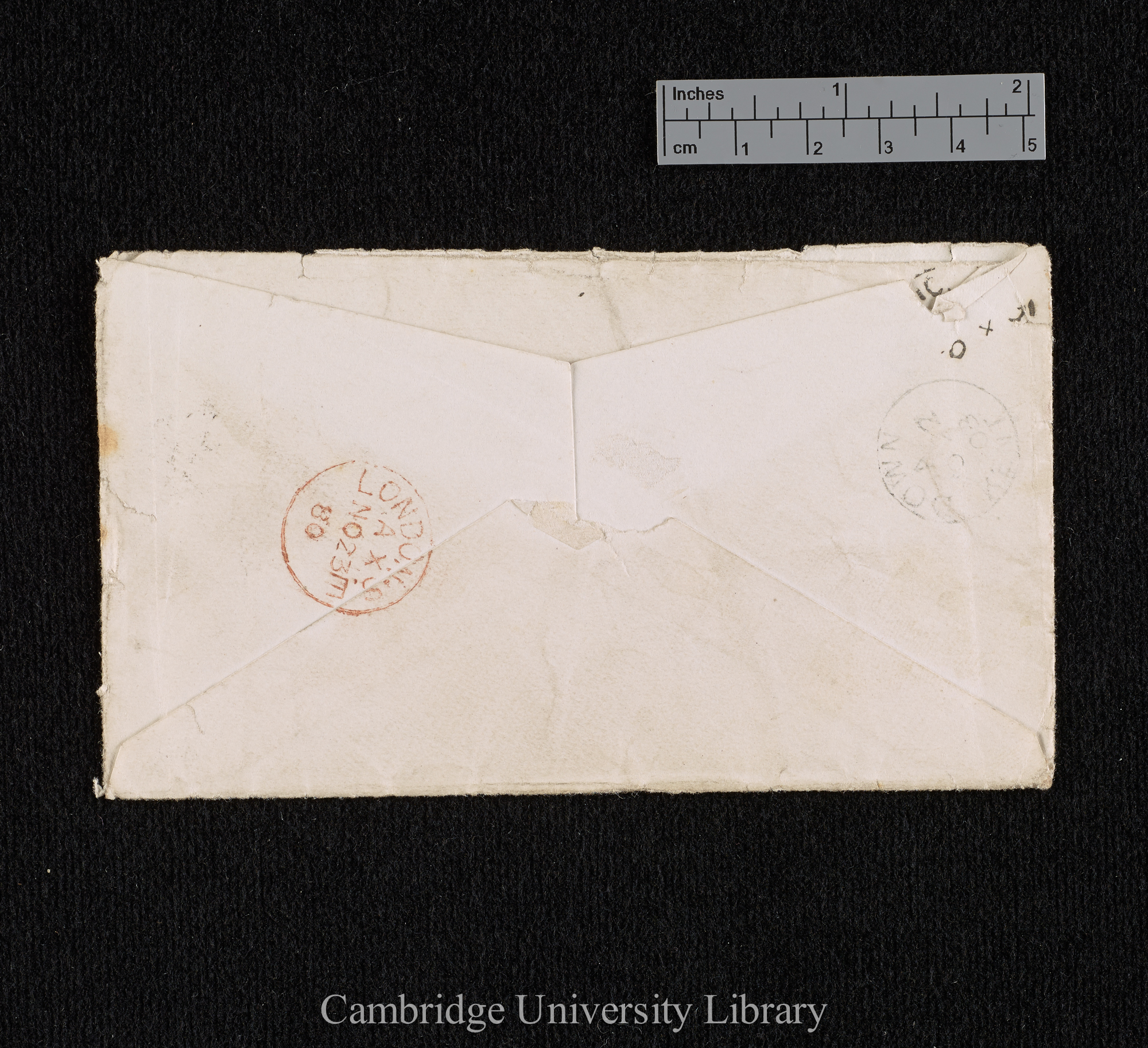 Charles Robert Darwin to Haliburton S H once Williams née Owen [envelope]