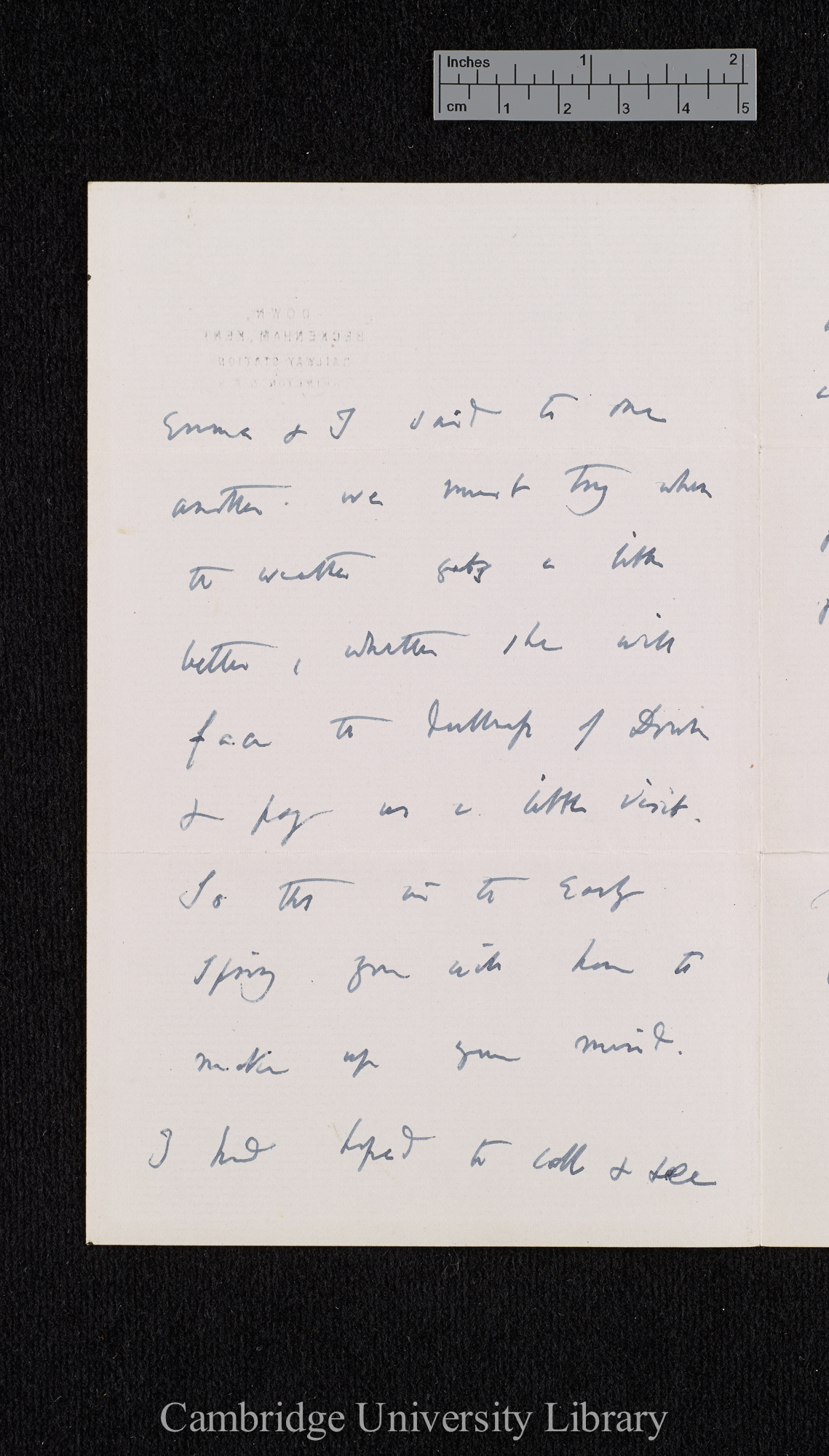 Charles Robert Darwin to Haliburton S H once Williams née Owen