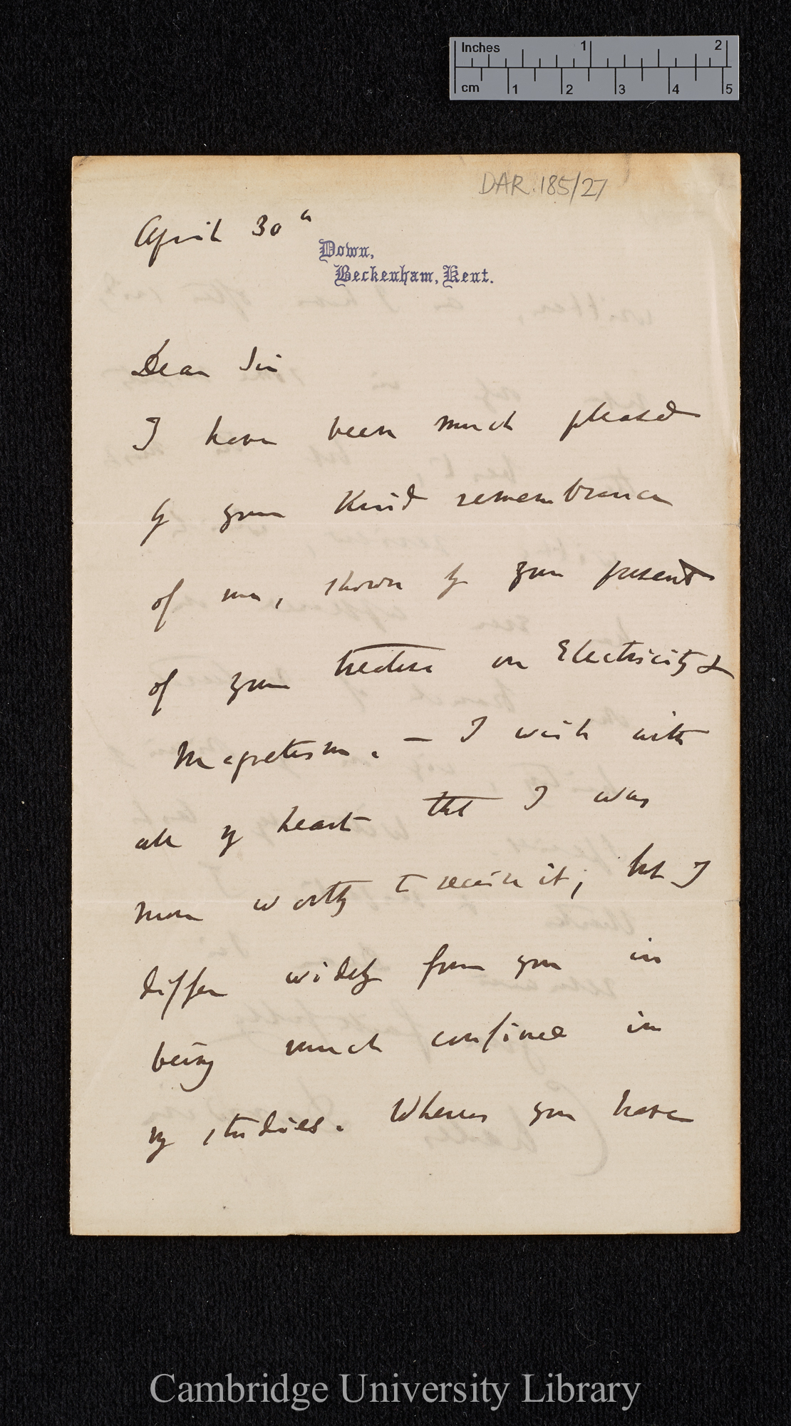 Charles Robert Darwin to (Henry Charles) Fleeming Jenkin