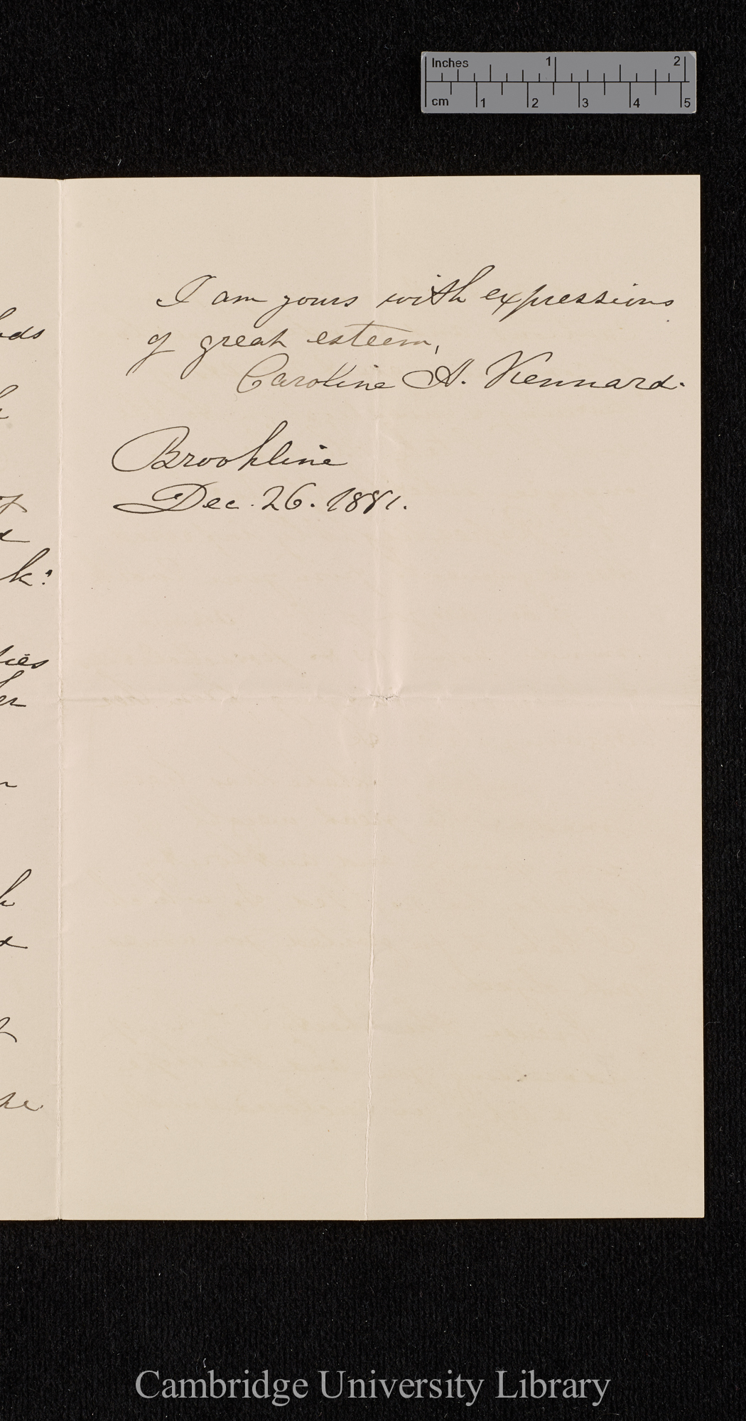 Caroline Kennard to Charles Robert Darwin