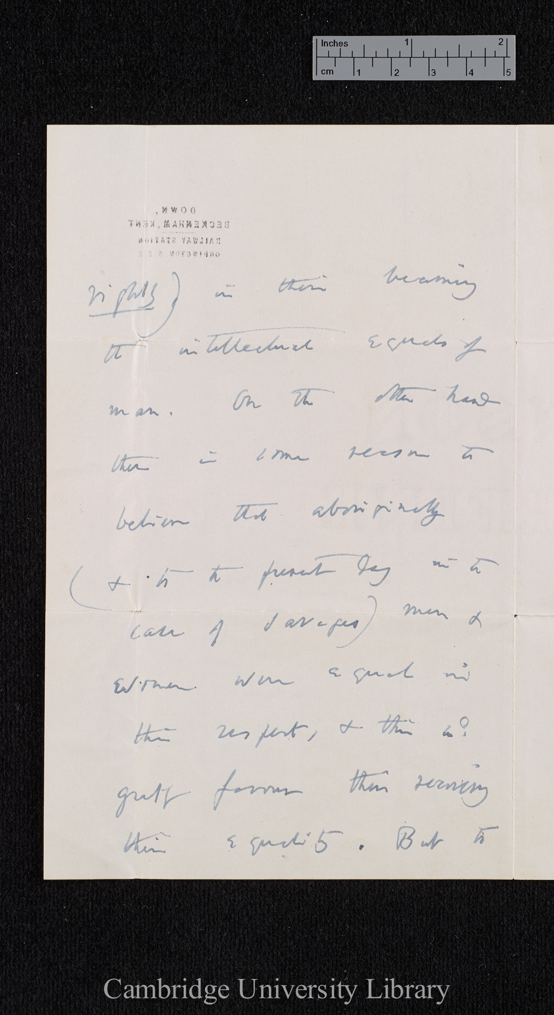 Charles Robert Darwin to [Caroline Kennard]