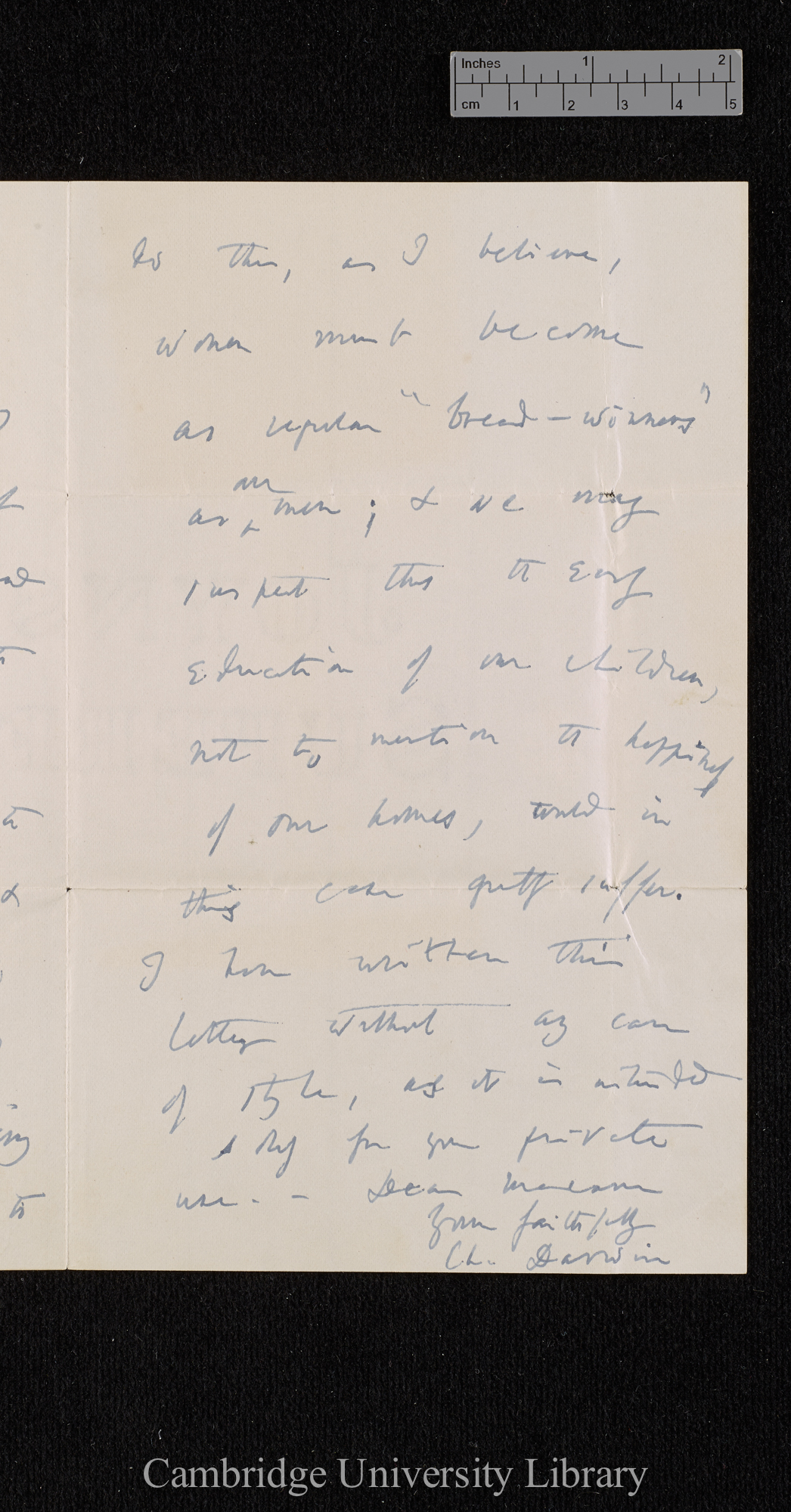 Charles Robert Darwin to [Caroline Kennard]