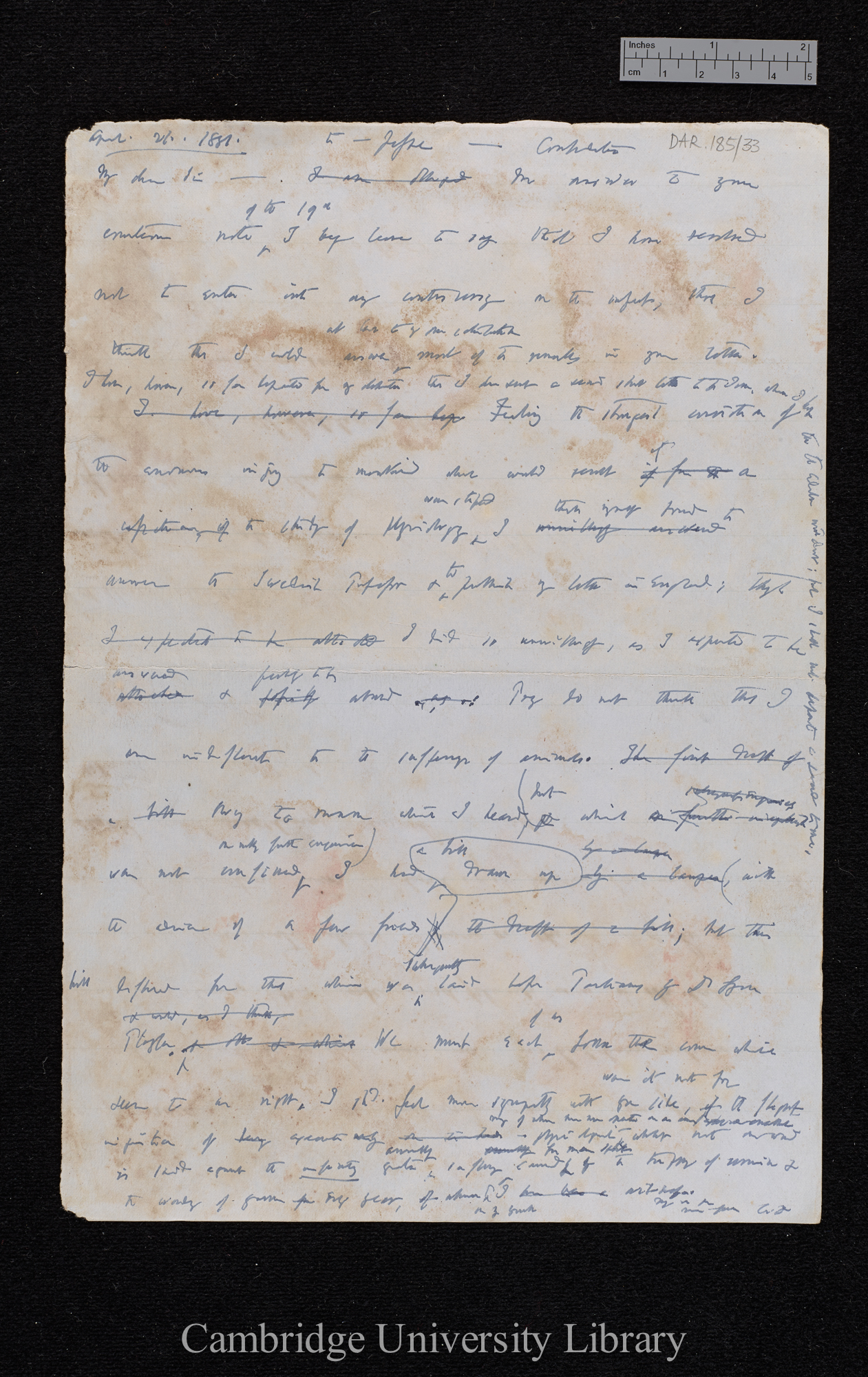 Charles Robert Darwin to George Richard Jesse