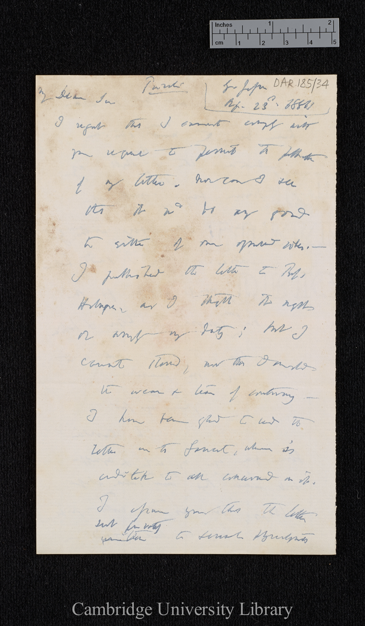 Charles Robert Darwin to George Richard Jesse