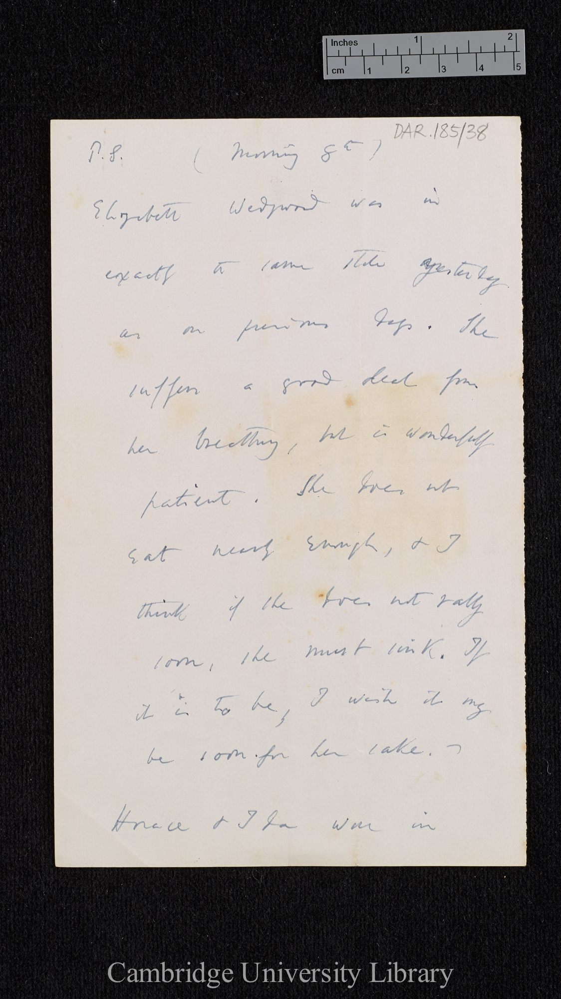 Charles Robert Darwin to [Henrietta Emma Litchfield née Darwin]