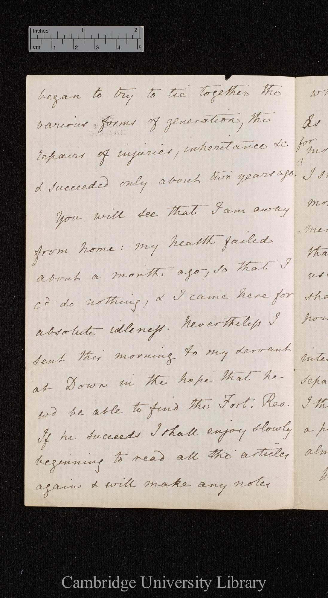 Charles Robert Darwin to George Henry Lewes